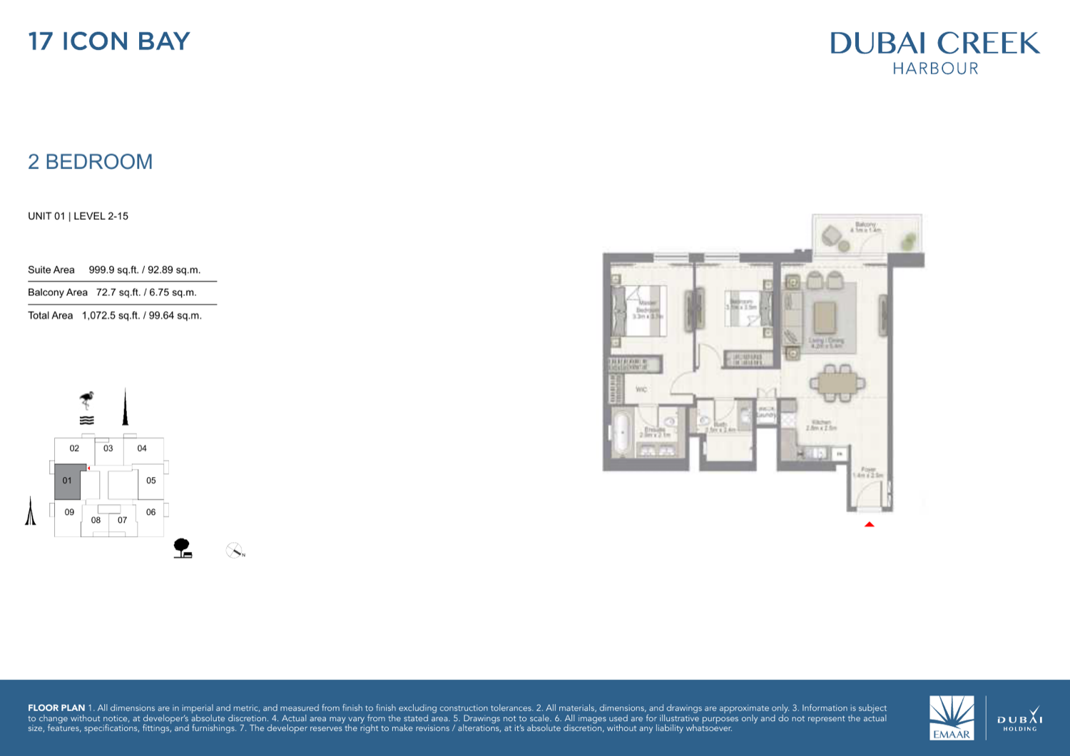 2 Bedroom with Balcony — Unit 1