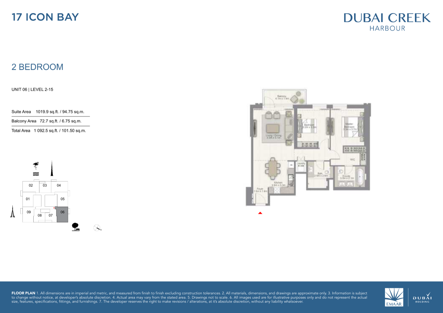 2 Bedroom with Balcony — Unit 6