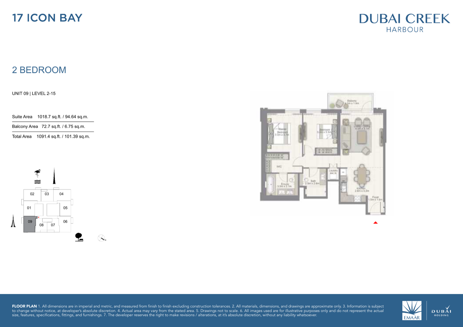 2 Bedroom with Balcony — Unit 9