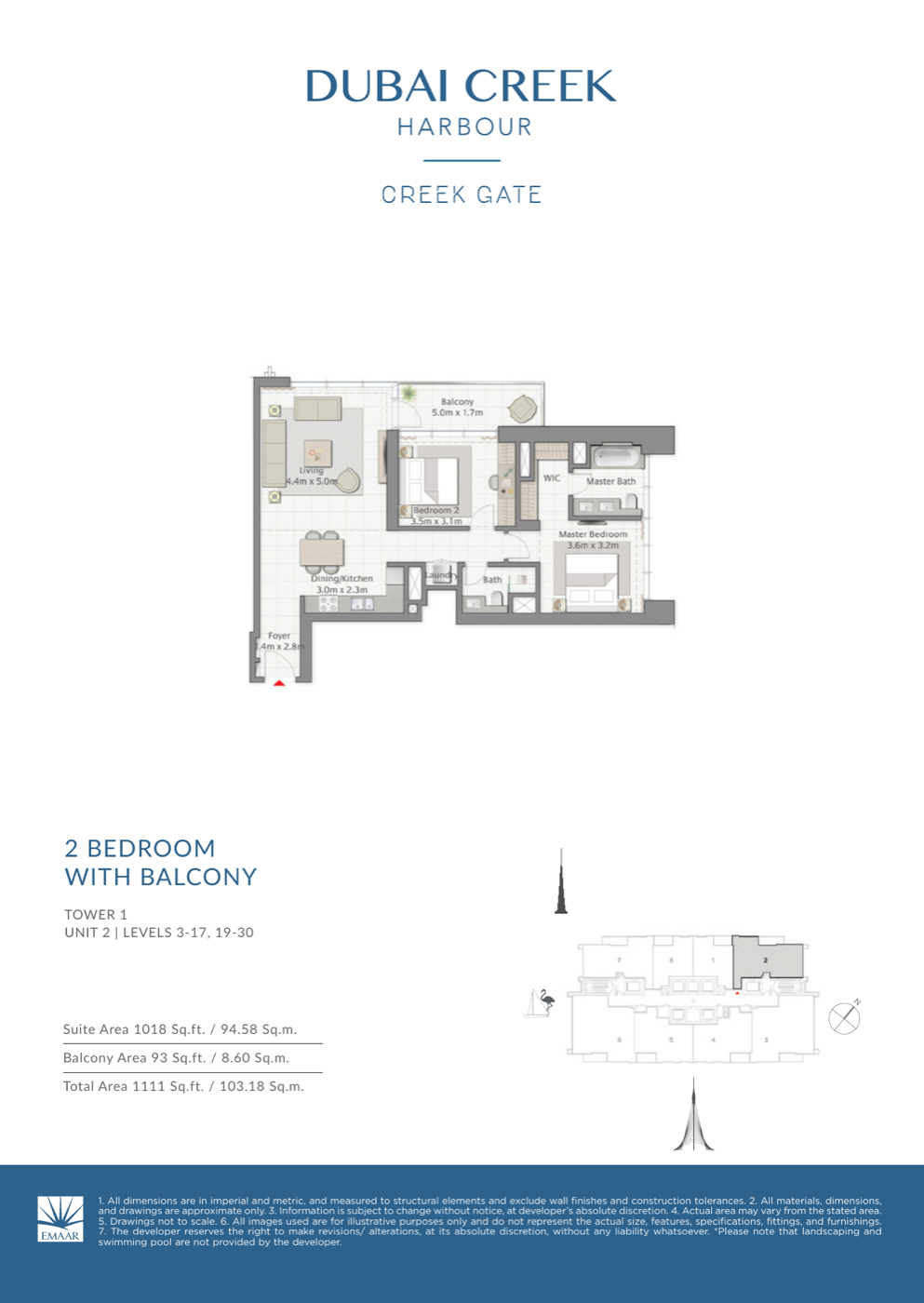 2 Bedroom with Balcony — Unit 2