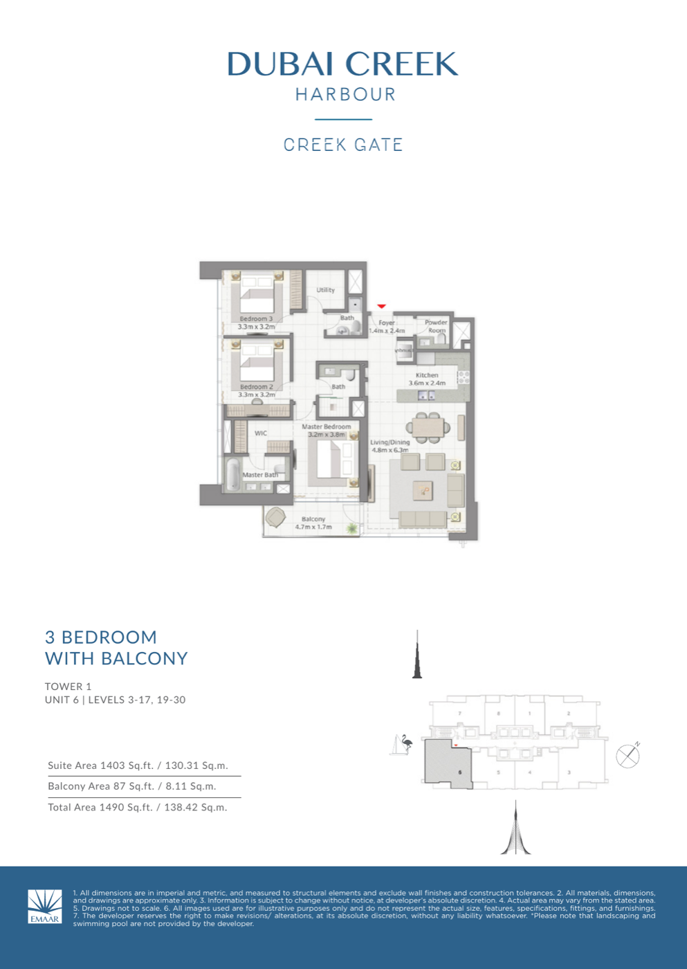 3 Bedroom with Balcony — Unit 6
