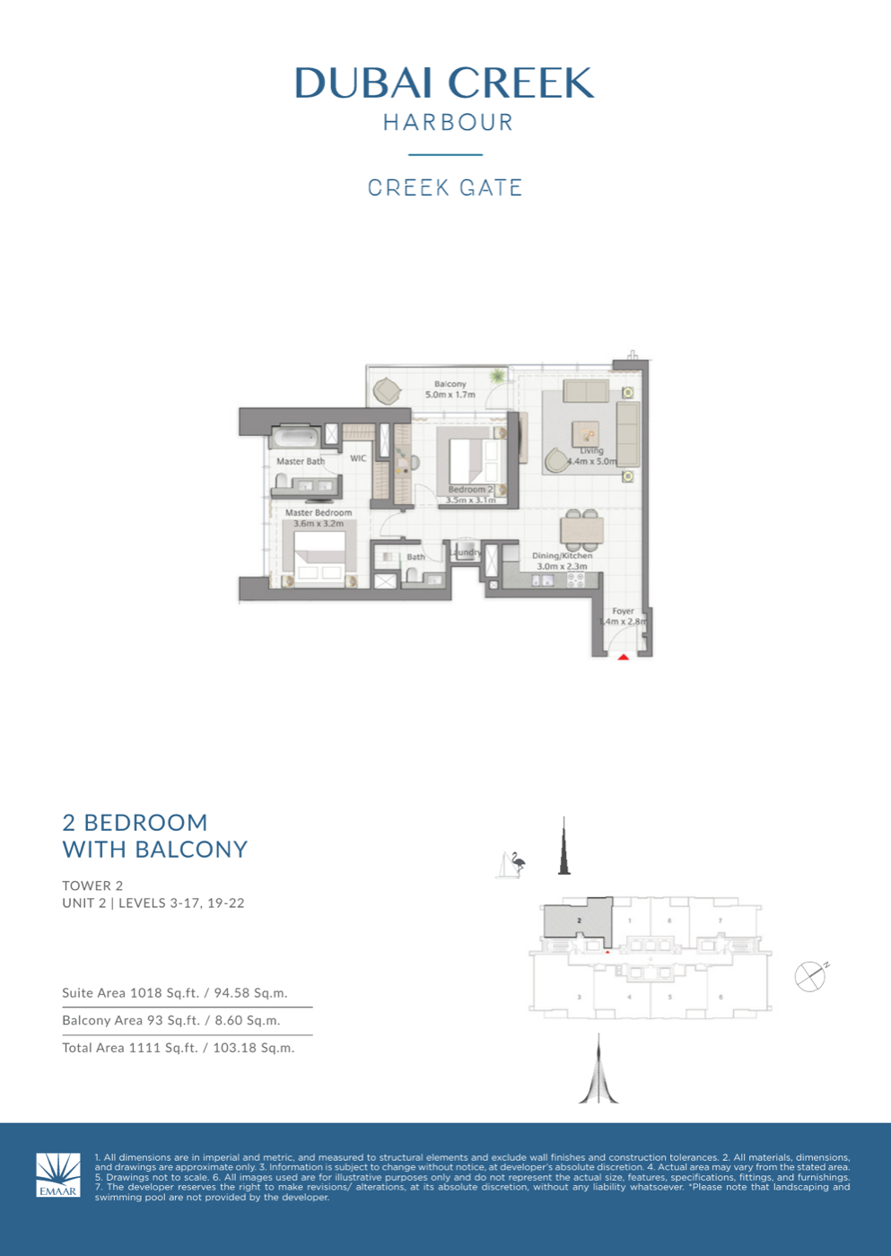 2 Bedroom with Balcony — Unit 2
