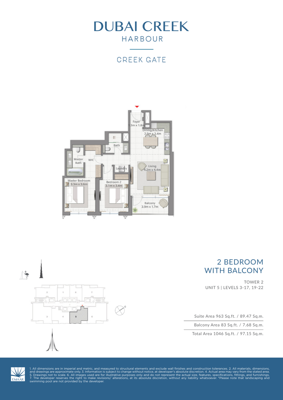 2 Bedroom with Balcony — Unit 5