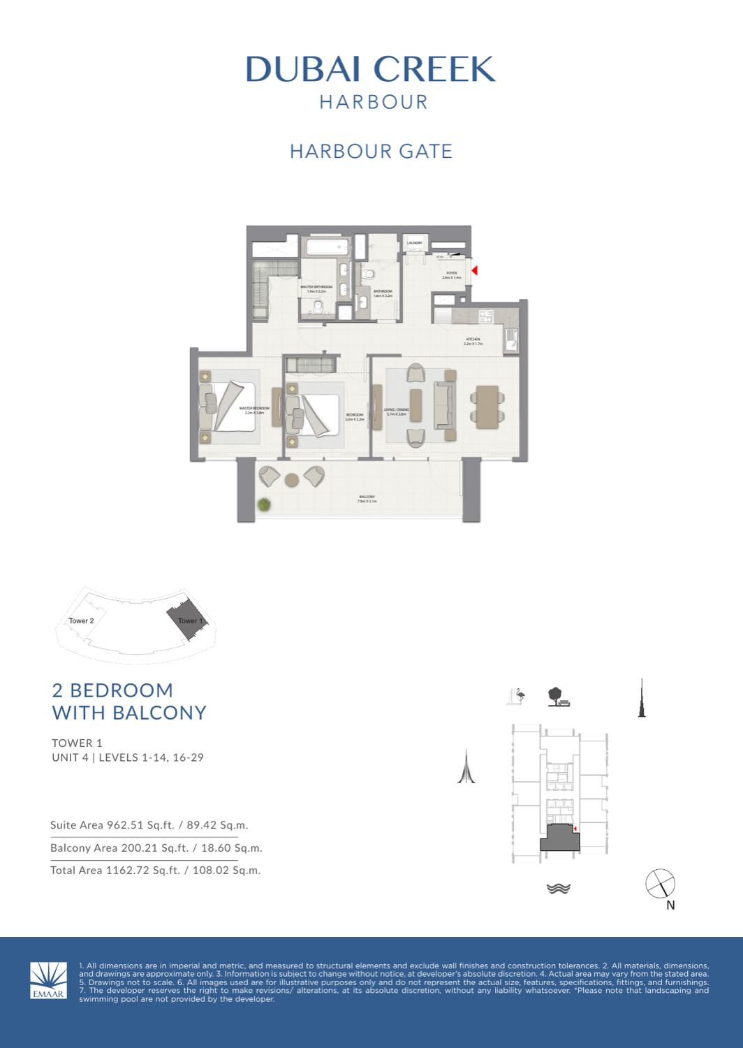 2 Bedroom with Balcony — Unit 4