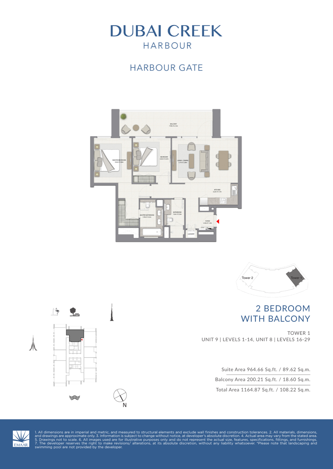 2 Bedroom with Balcony — Unit 9