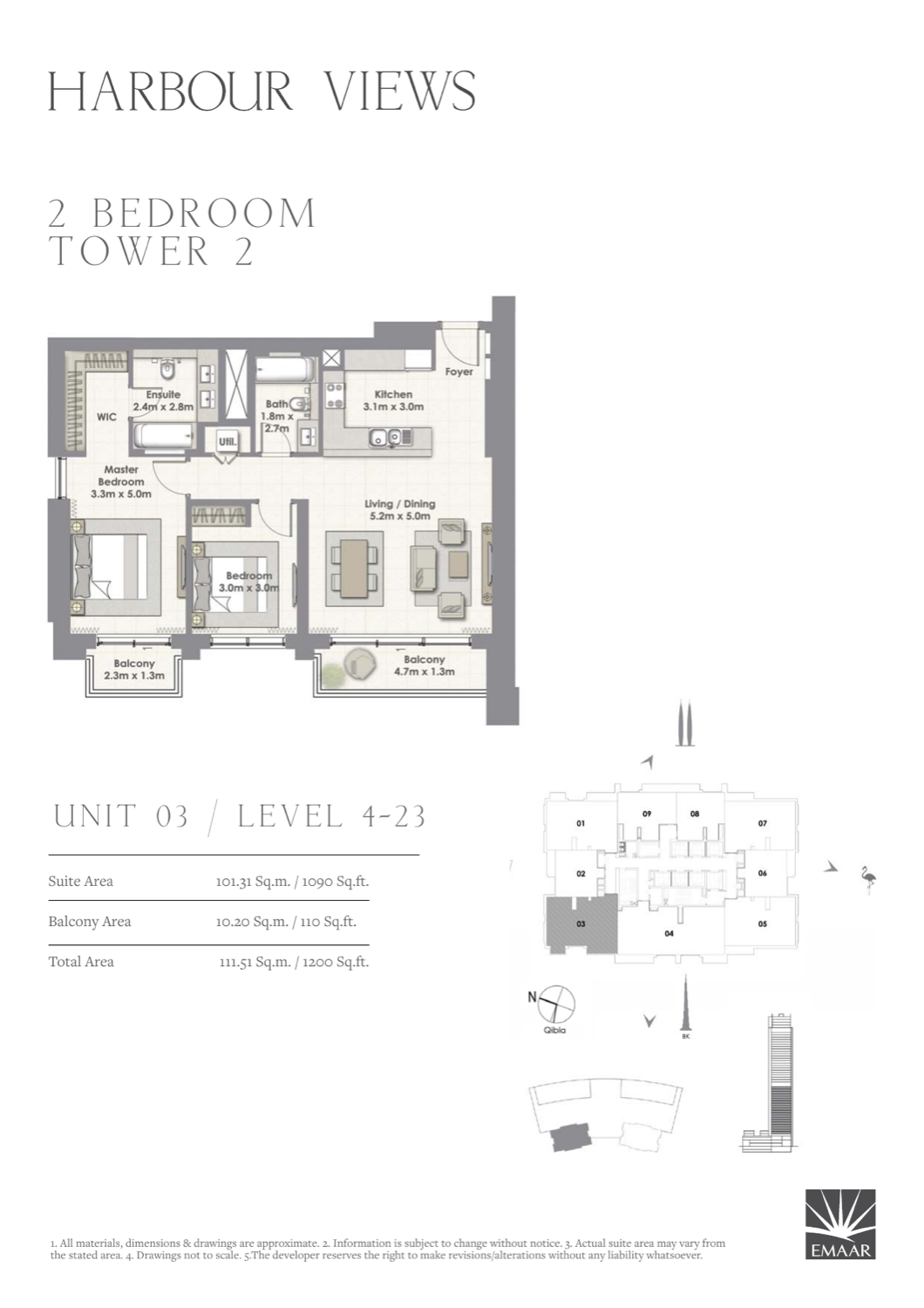 2 Bedroom with Balcony — Unit 3