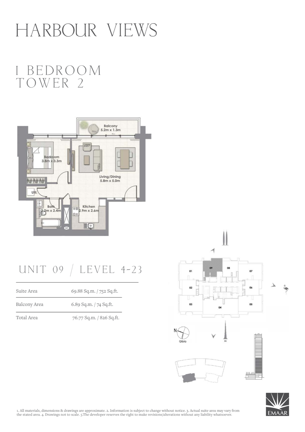 1 Bedroom with Balcony — Unit 9