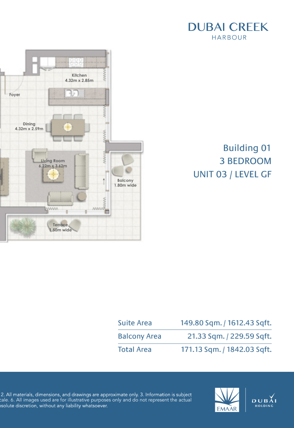 3 Bedroom with Balcony — Unit 3