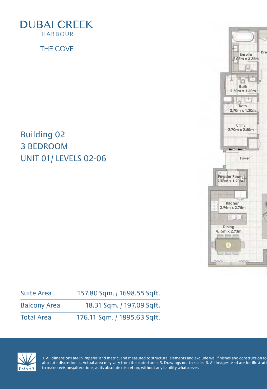 3 Bedroom with Balcony — Unit 1