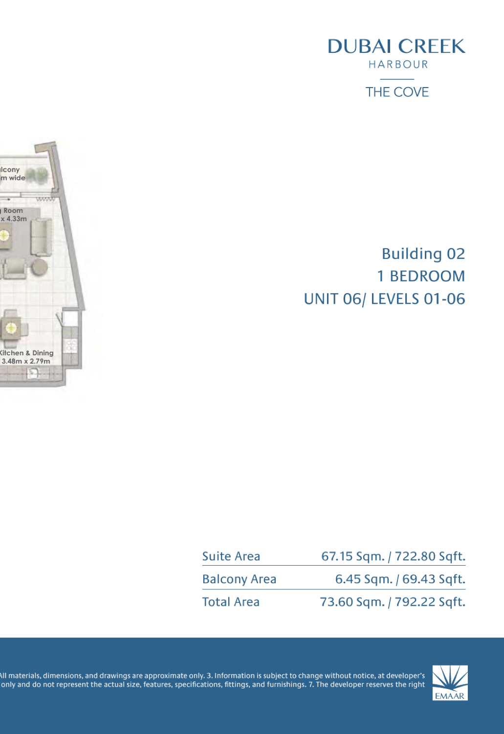 1 Bedroom with Balcony — Unit 6