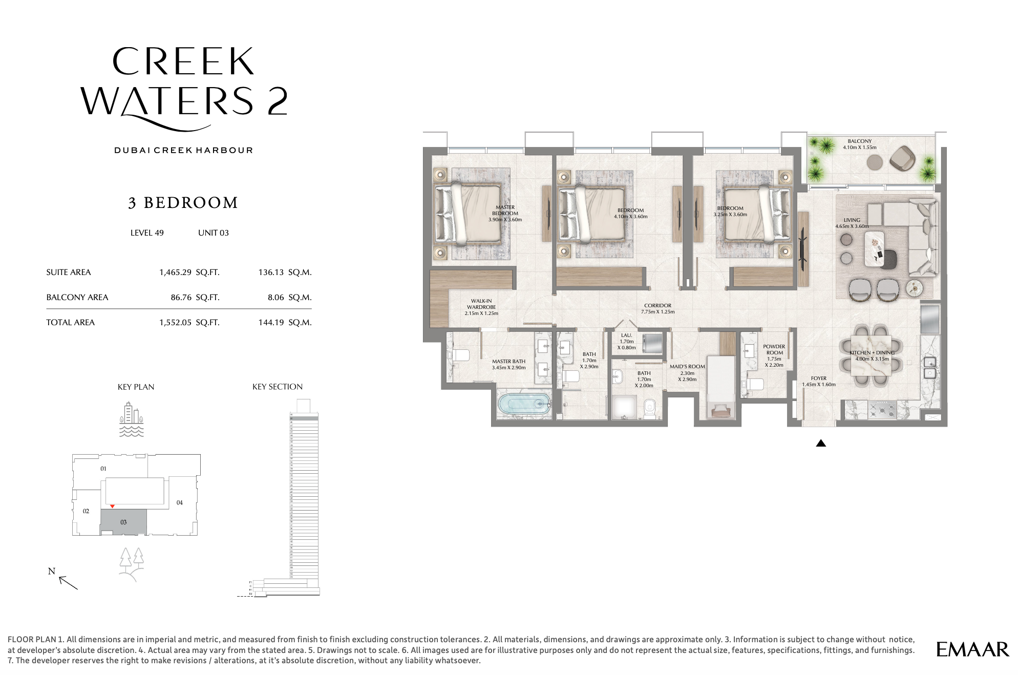 3 Bedroom Unit 3 - Level 49