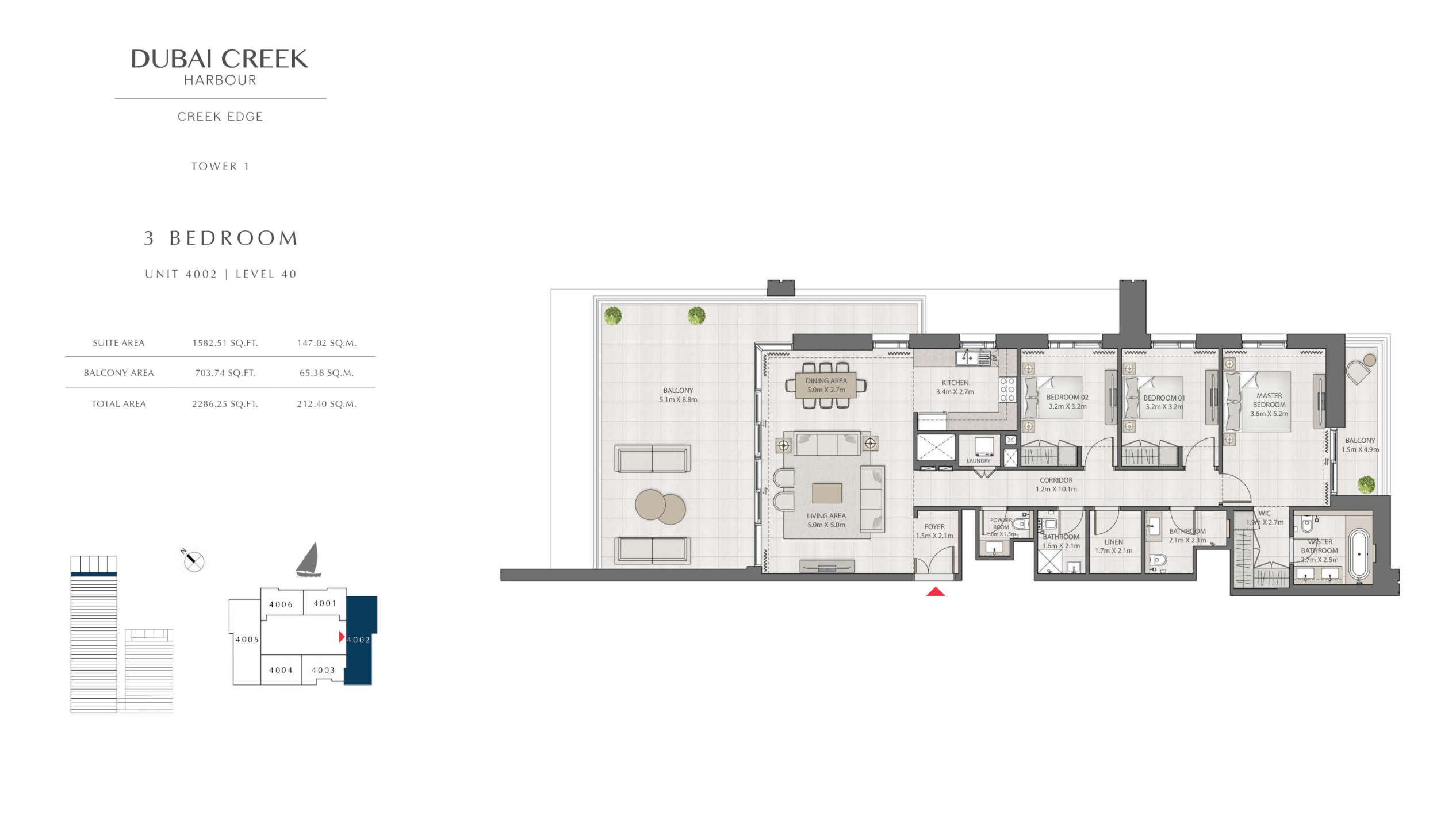 3 Bedroom Level 40 / Unit 2