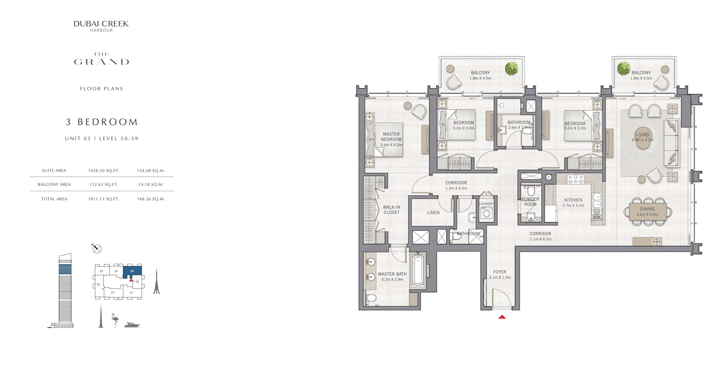 3 Bedroom Unit 05 - Level 50-59