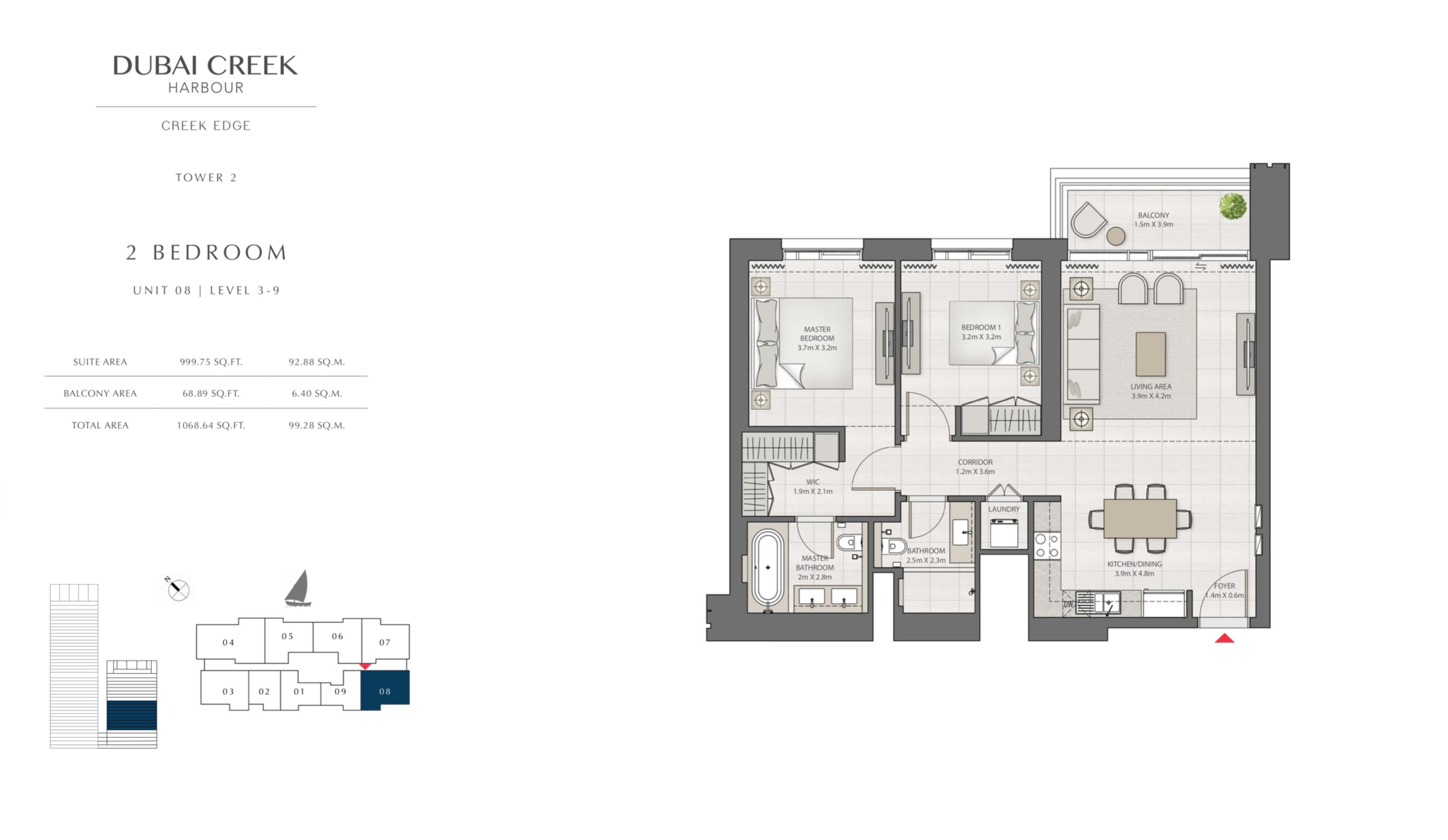 2 Bedroom Level 10-19 / Unit 8
