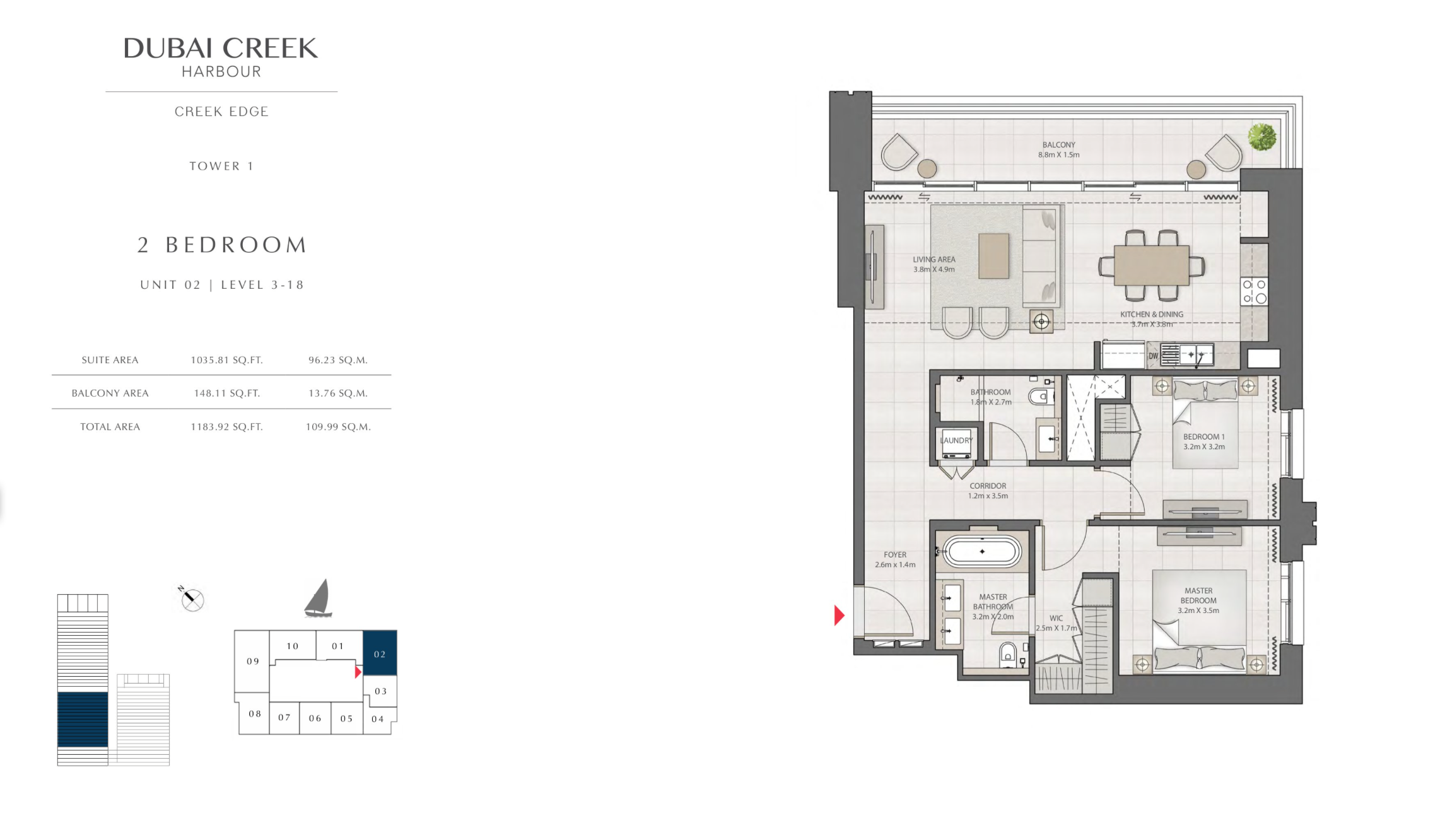 2 Bedroom Level 3-18 / Unit 2