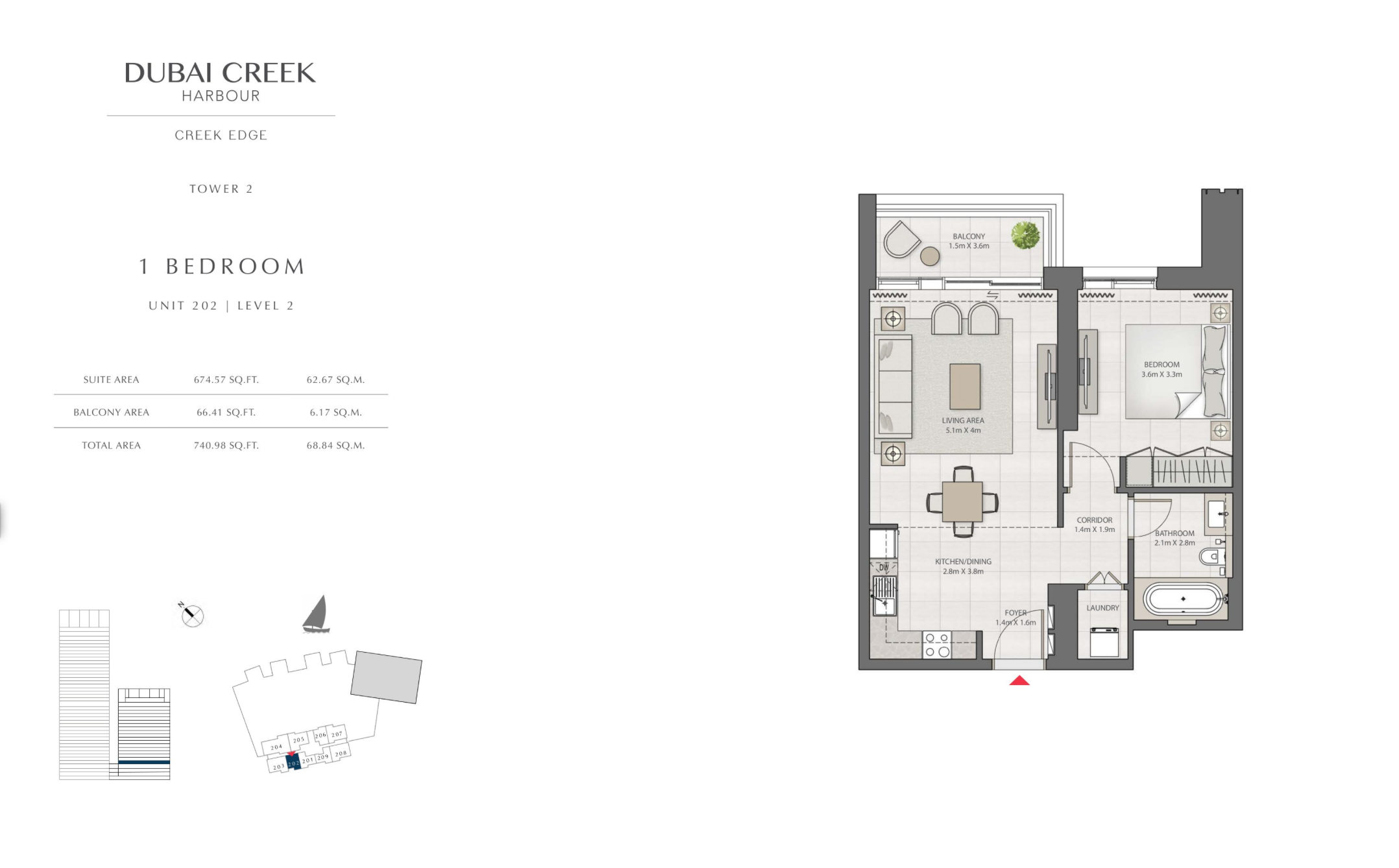 1 Bedroom Level 2 / Unit 2