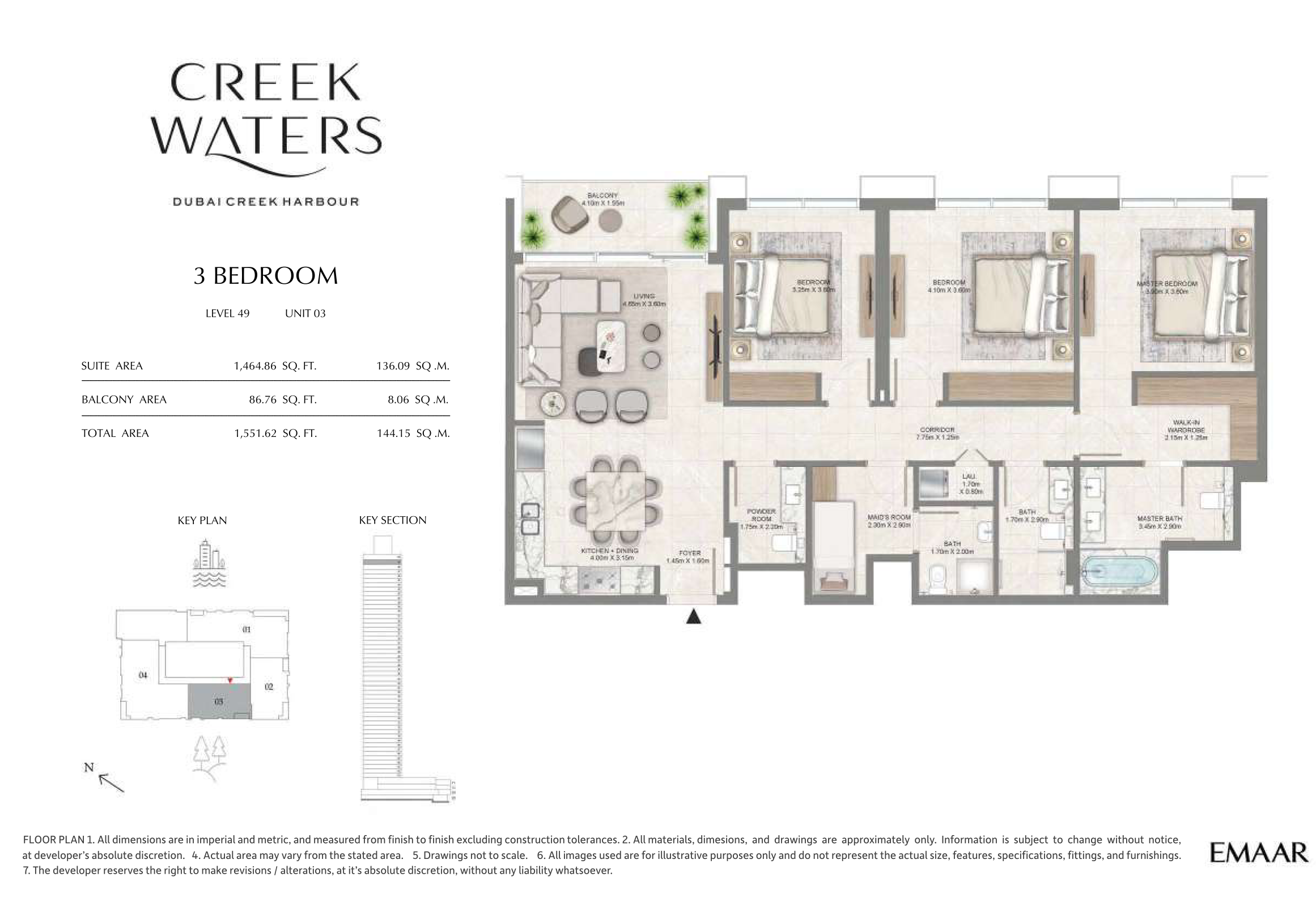 3 Bedroom Unit 3 - Level 49