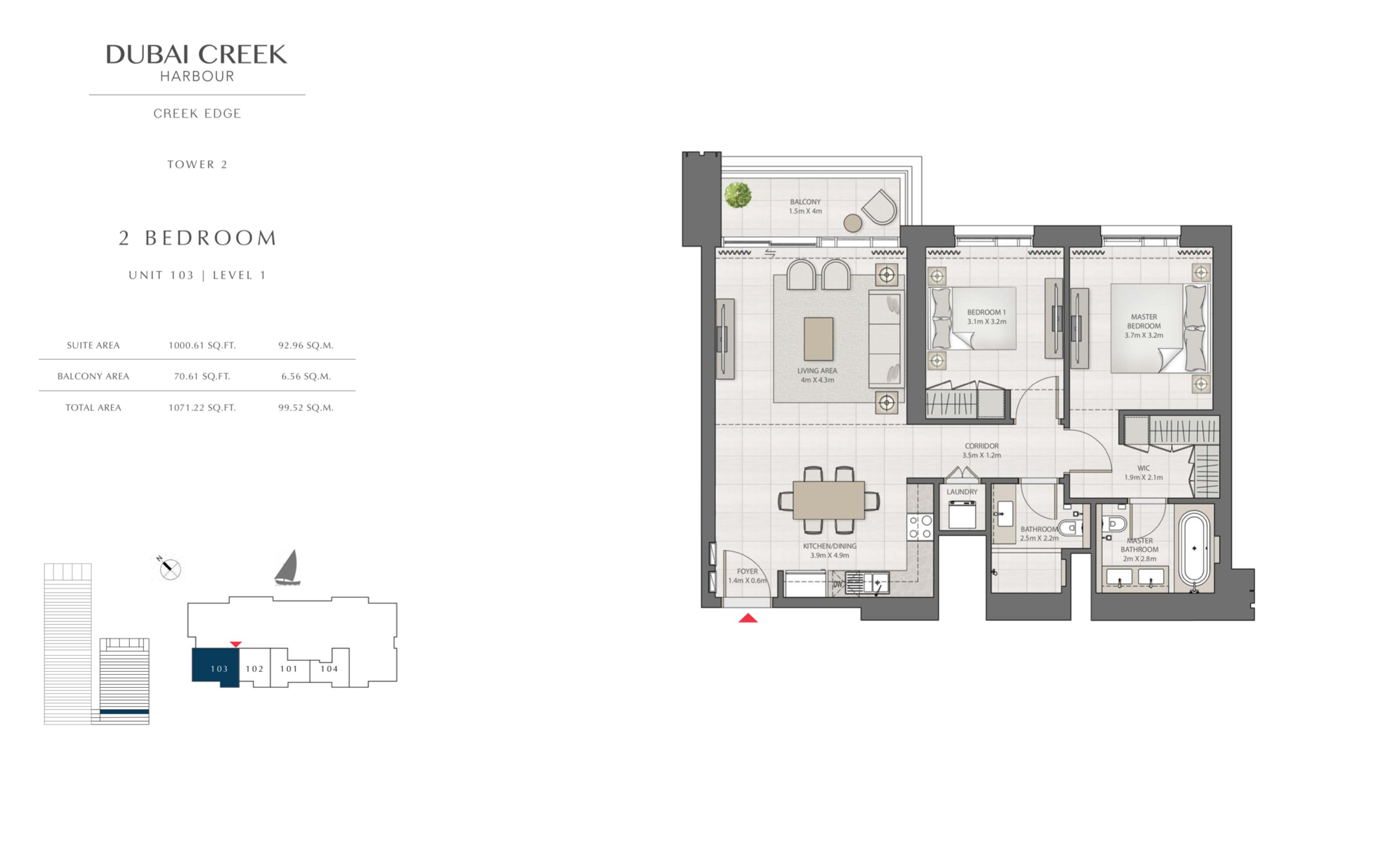 2 Bedroom Level 1 / Unit 3