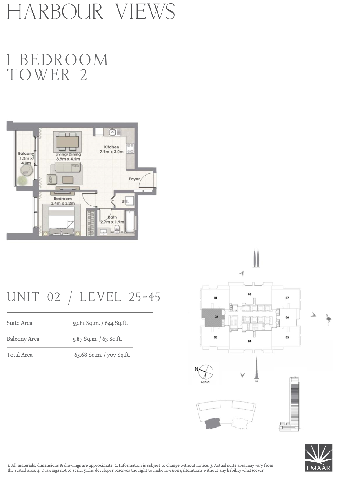1 Bedroom Unit 02 - Level 25-45
