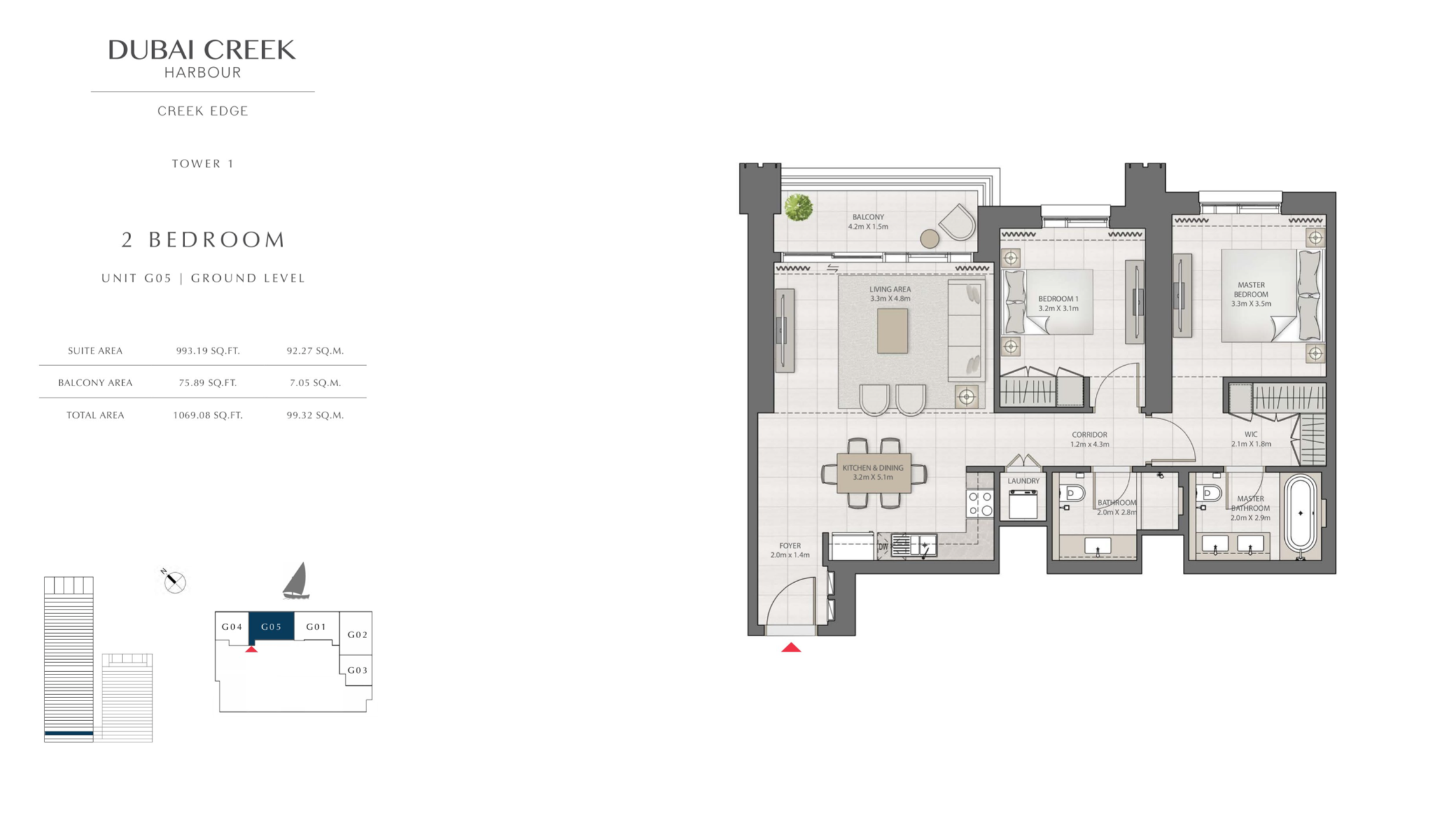 2 Bedroom Ground Level / Unit 5