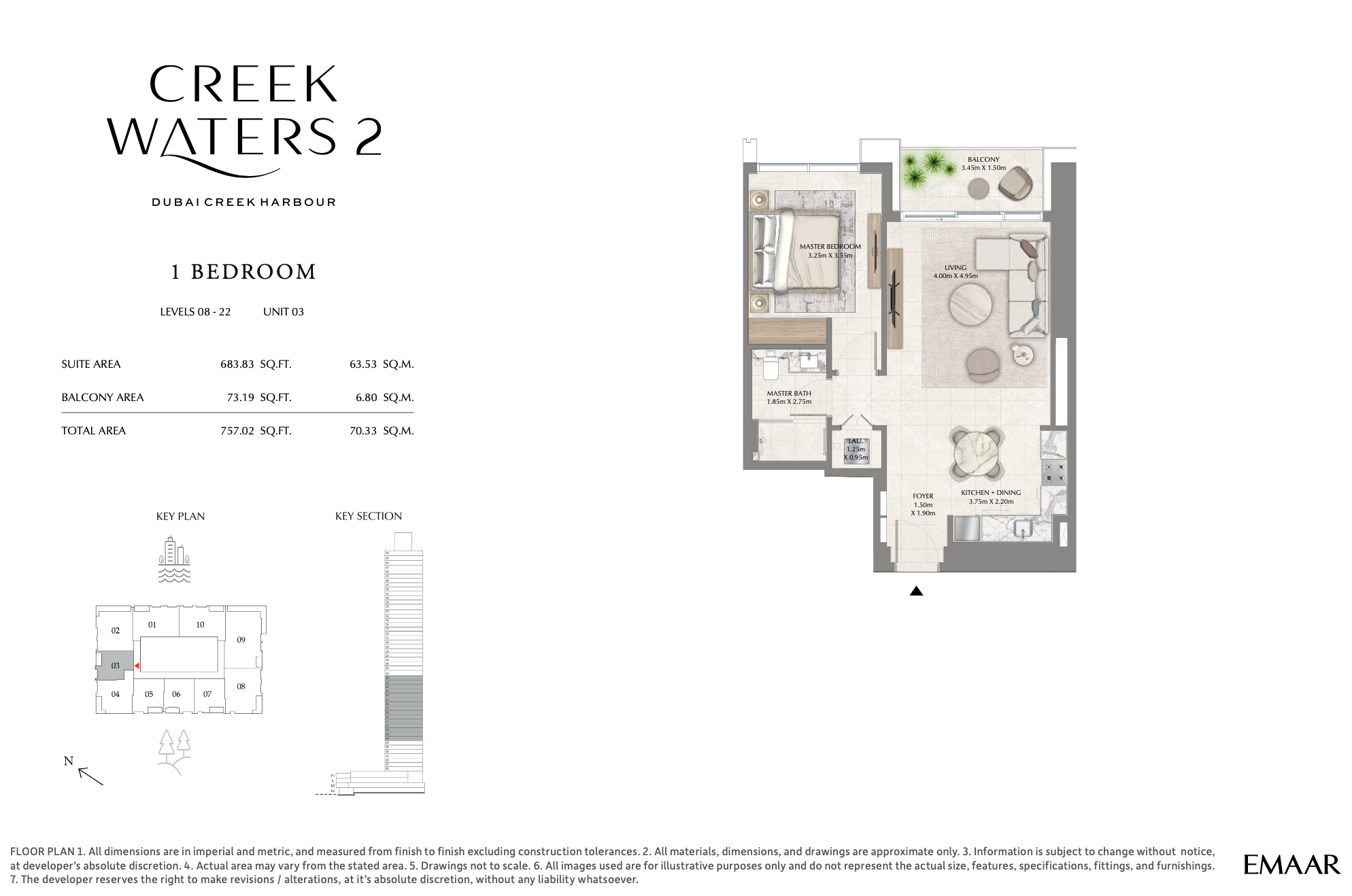1 Bedroom Unit 3 - Level 8-22