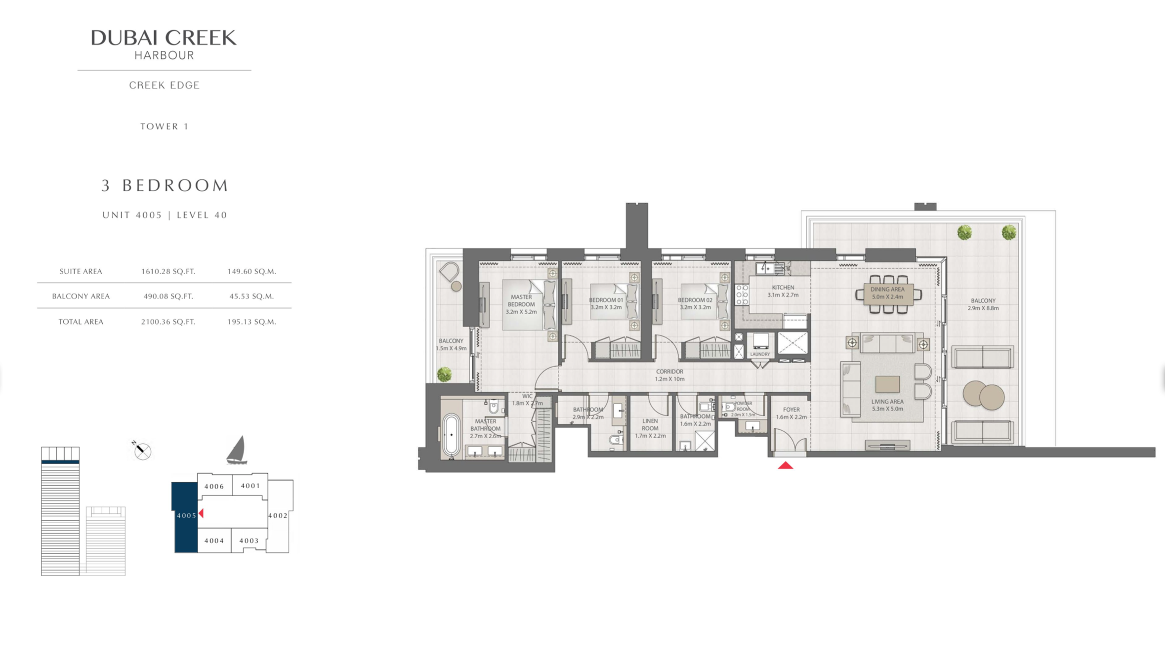 3 Bedroom Level 40 / Unit 5