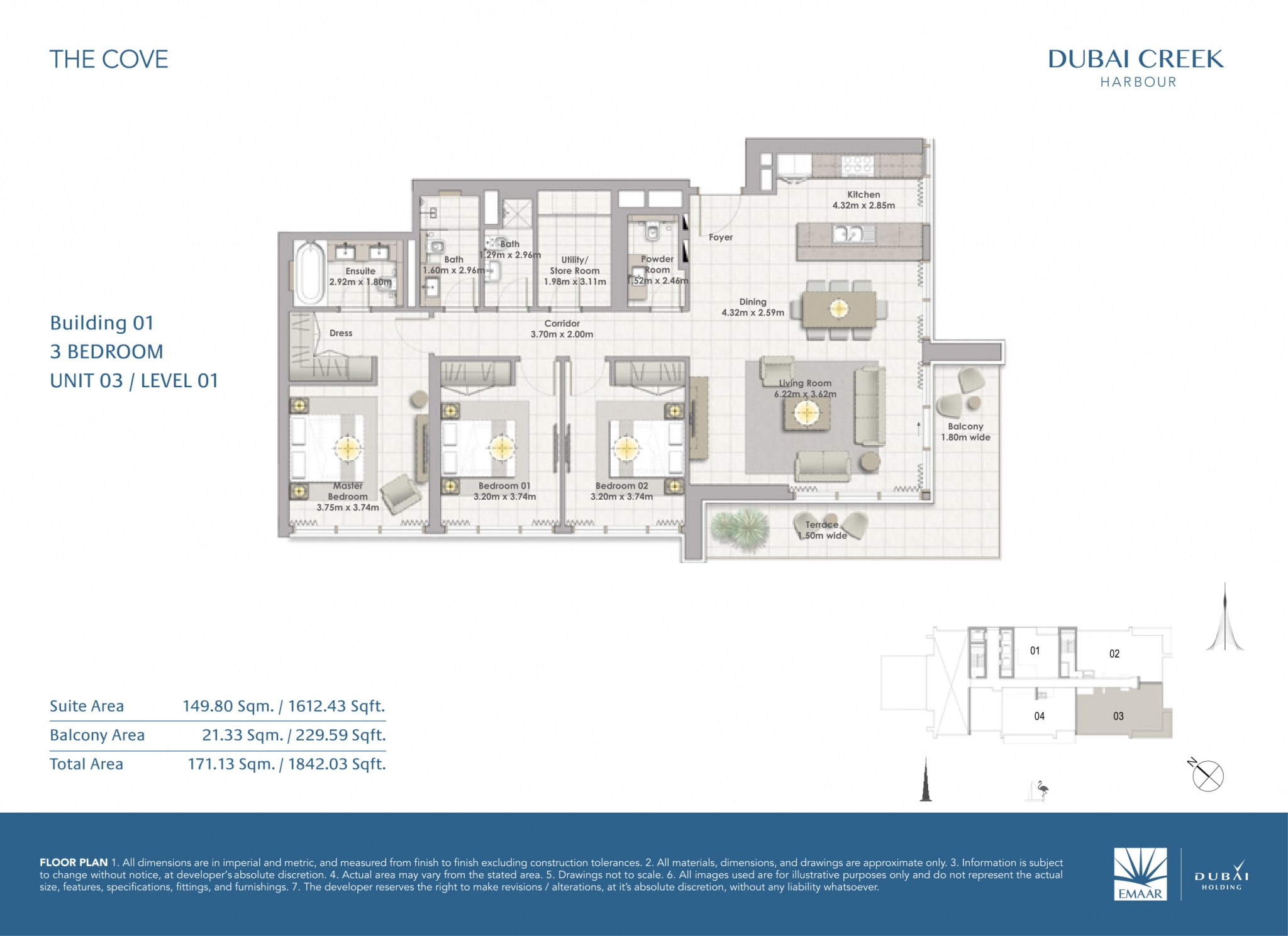 3 Bedroom Unit 3 - Level 1