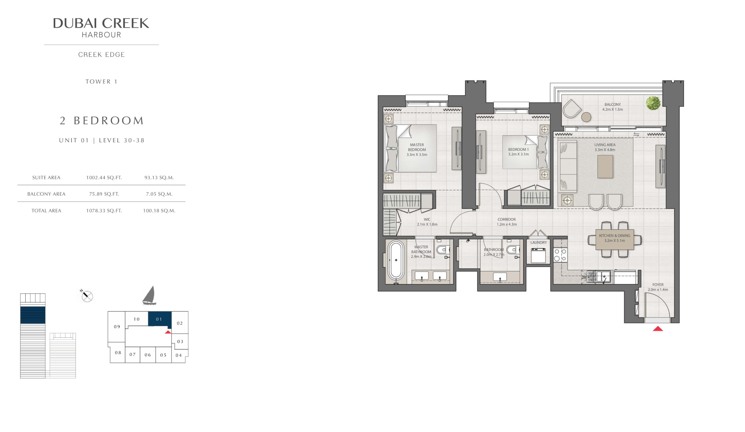2 Bedroom Level 30-38 / Unit 1