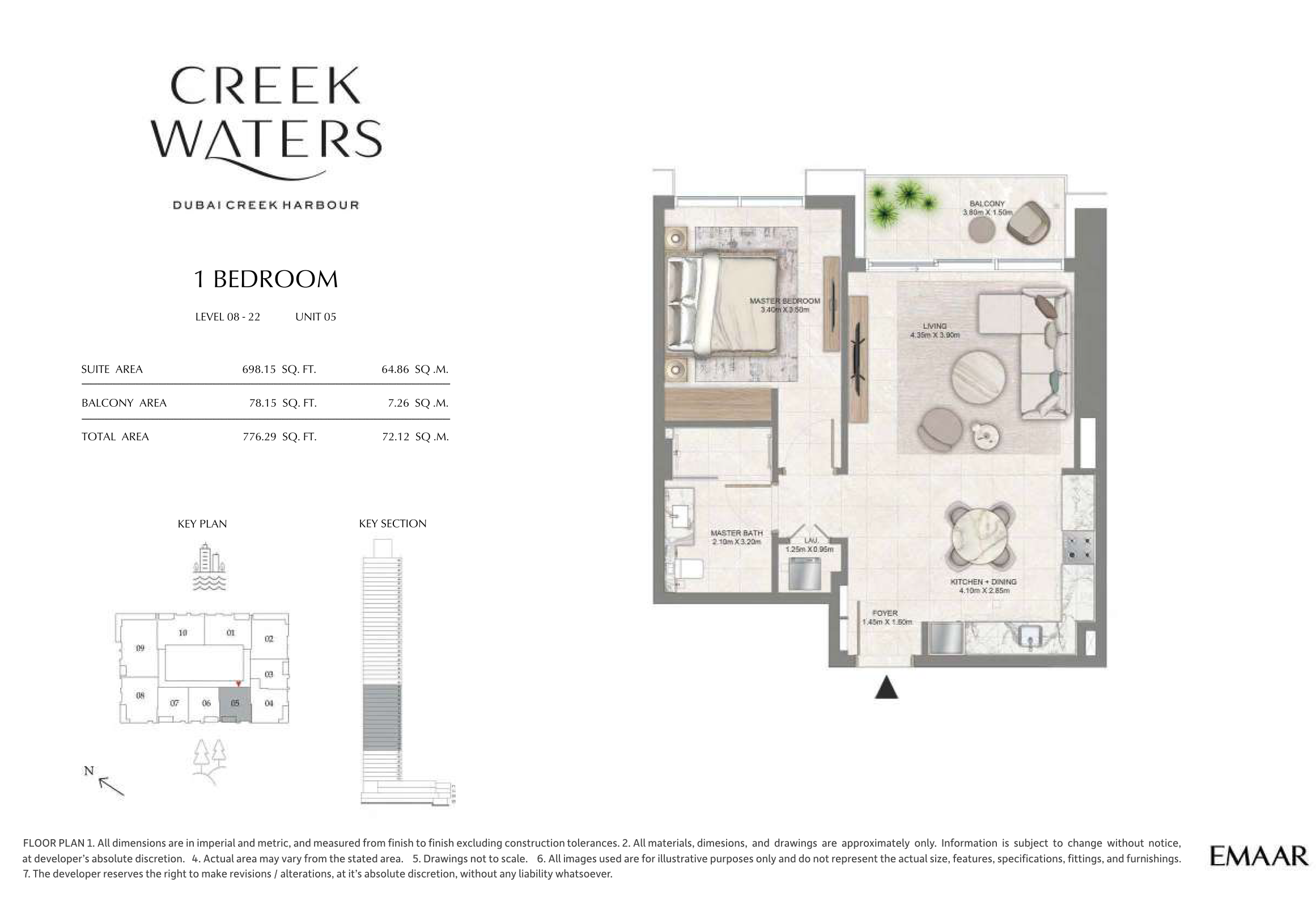 1 Bedroom Unit 5 - Level 8-22