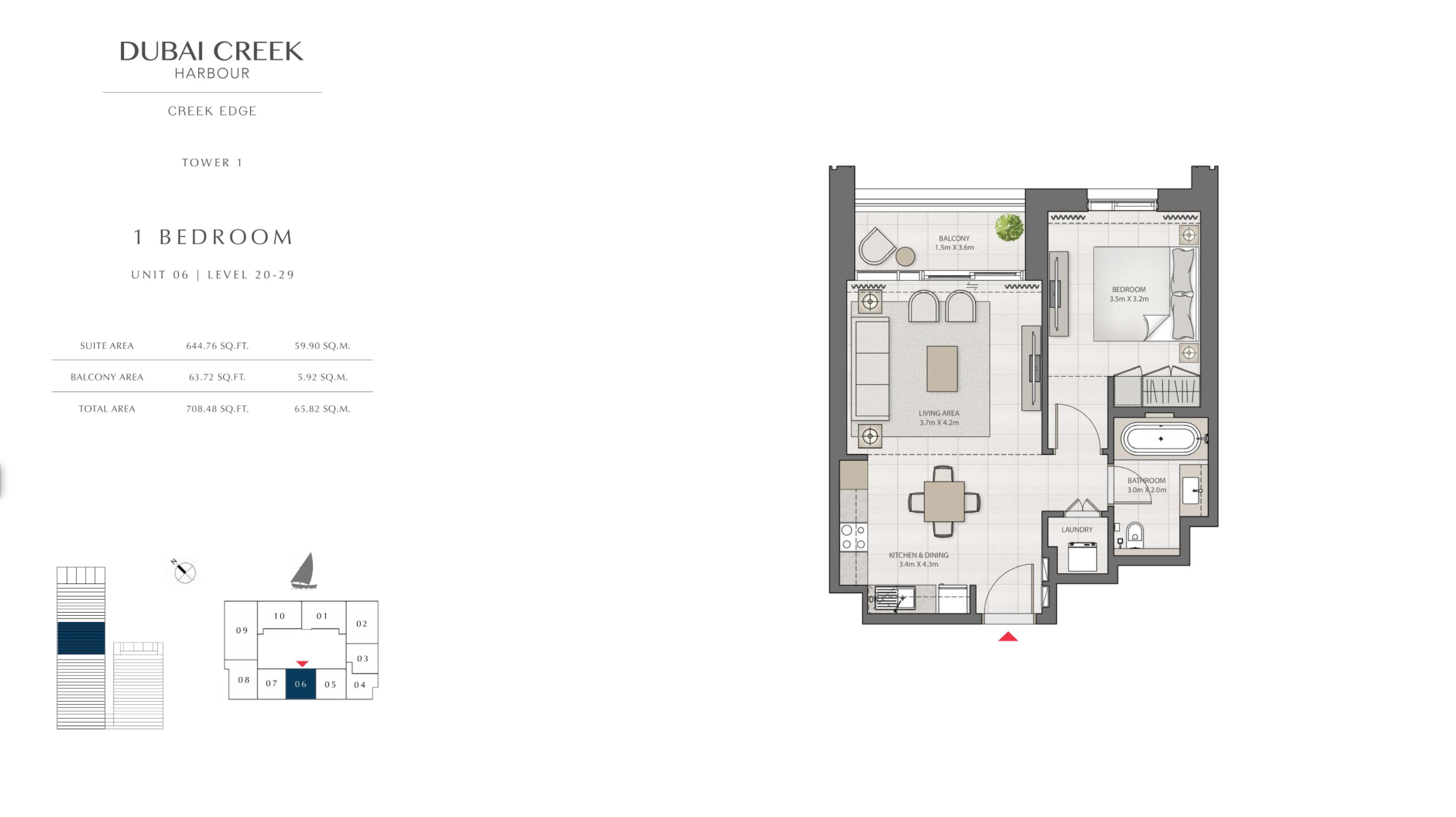 1 Bedroom Level 20-29 / Unit 6