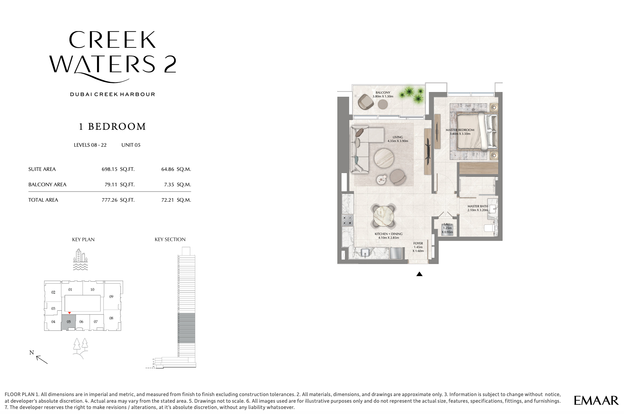 1 Bedroom Unit 5 - Level 8-22