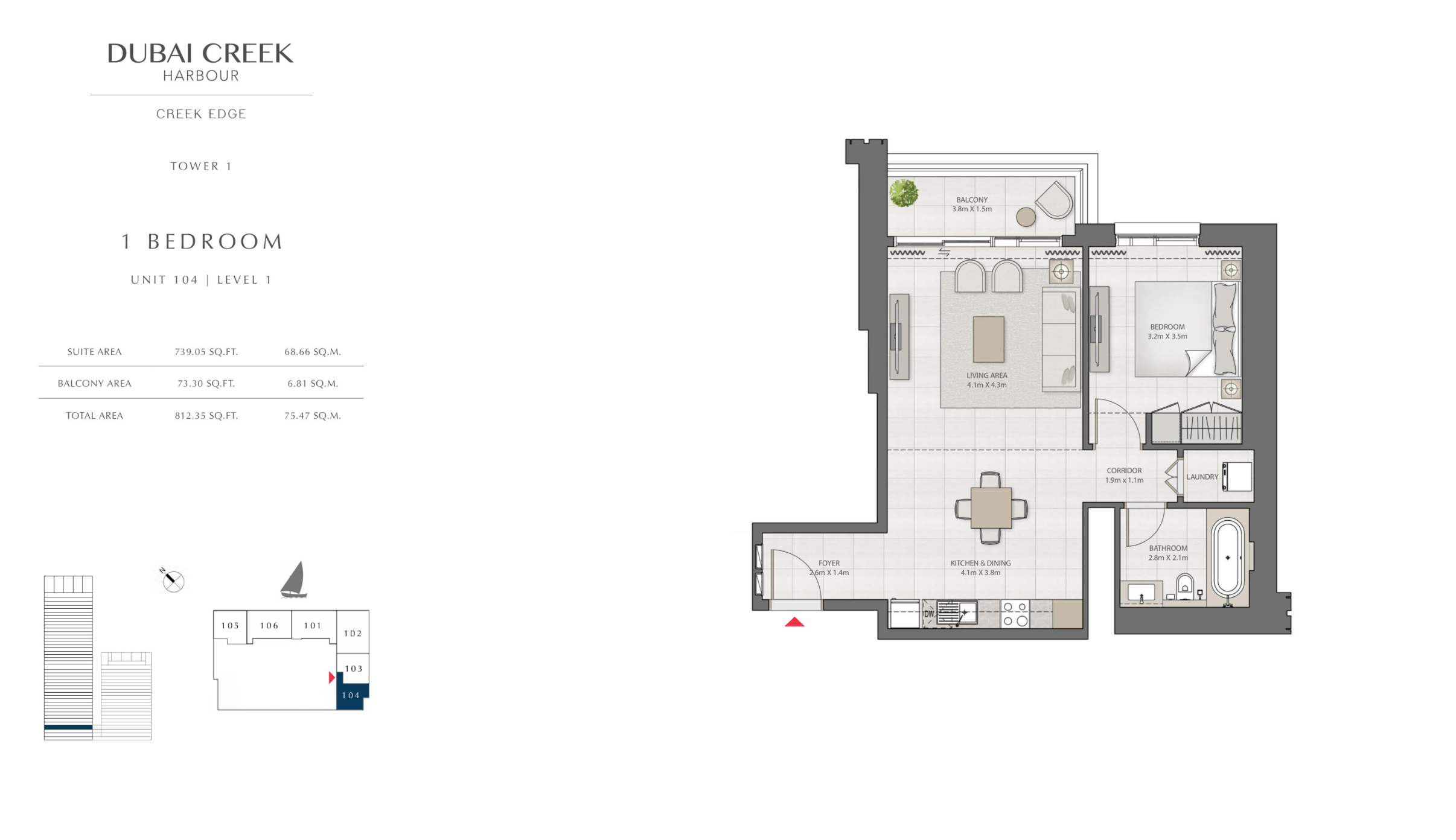 1 Bedroom Level 1 / Unit 4