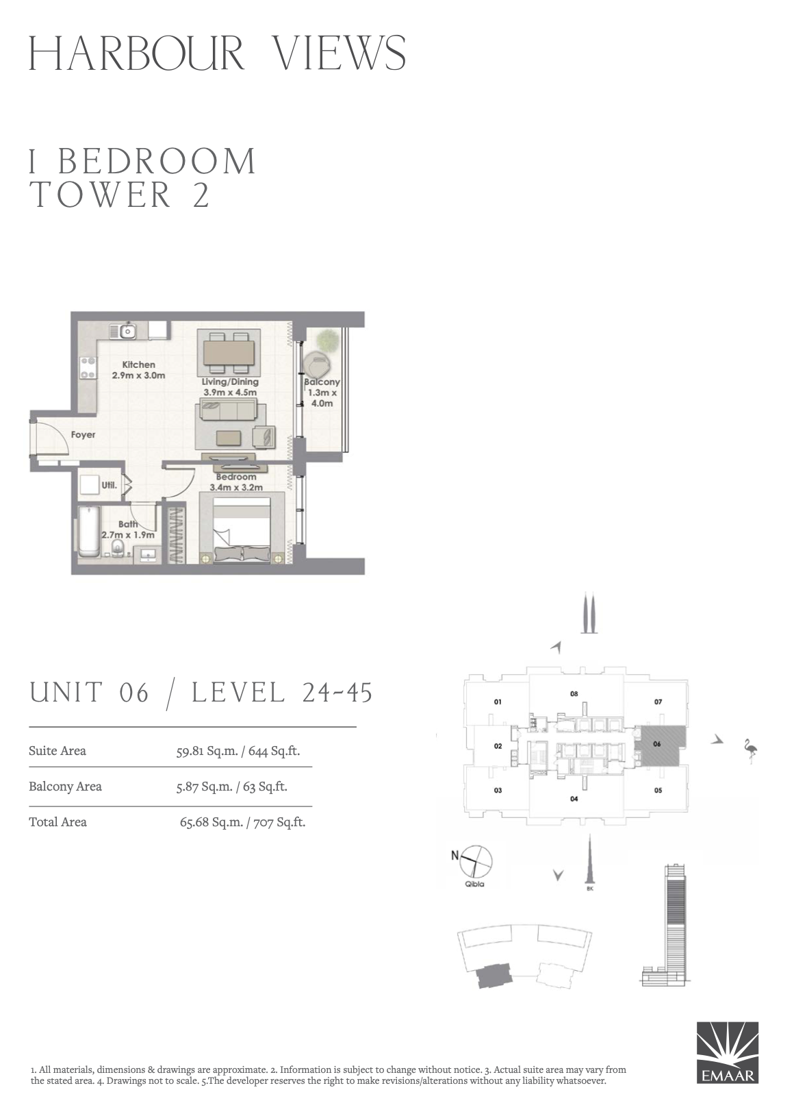 1 Bedroom Unit 06 - Level 24-45