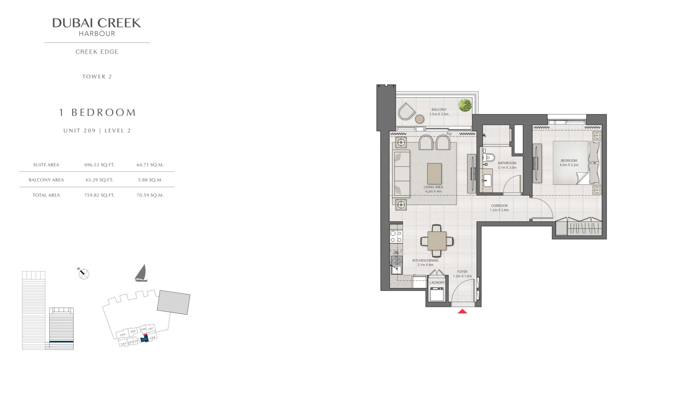 1 Bedroom Level 2 / Unit 9