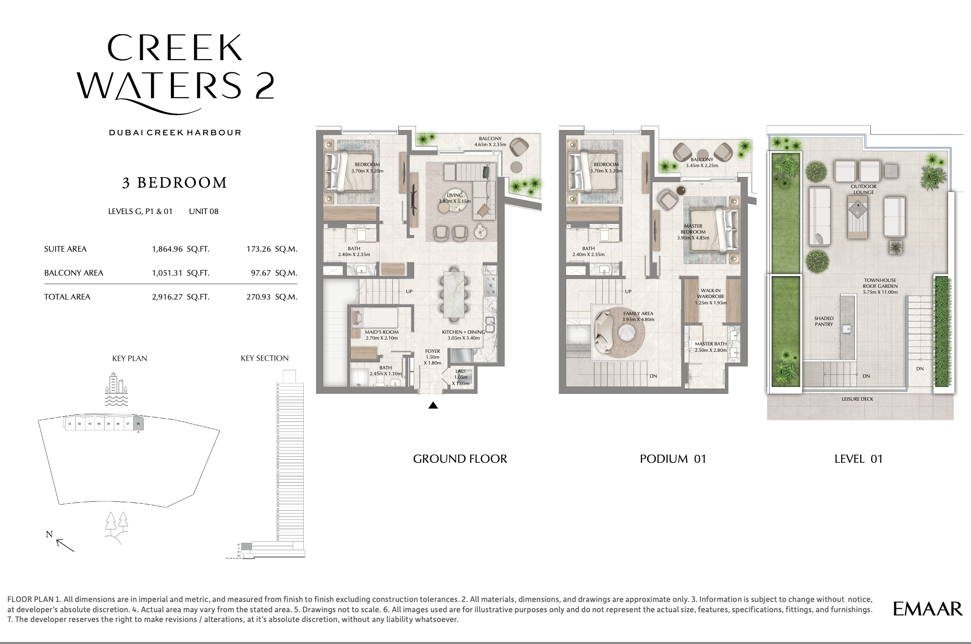 3 Bedroom Unit 8 - Level G,P1 & 1