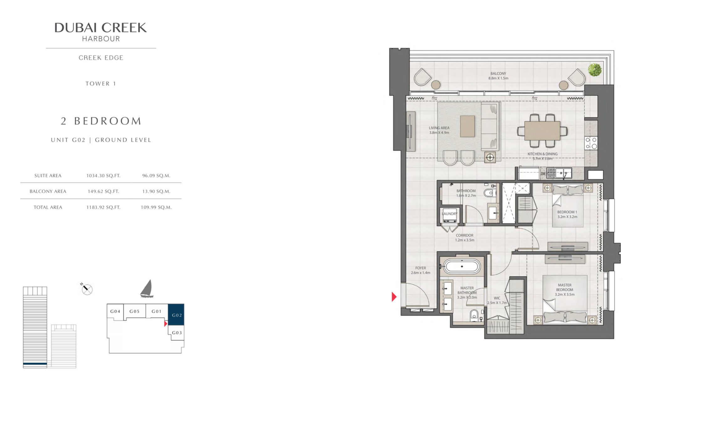 2 Bedroom Ground Level / Unit 2