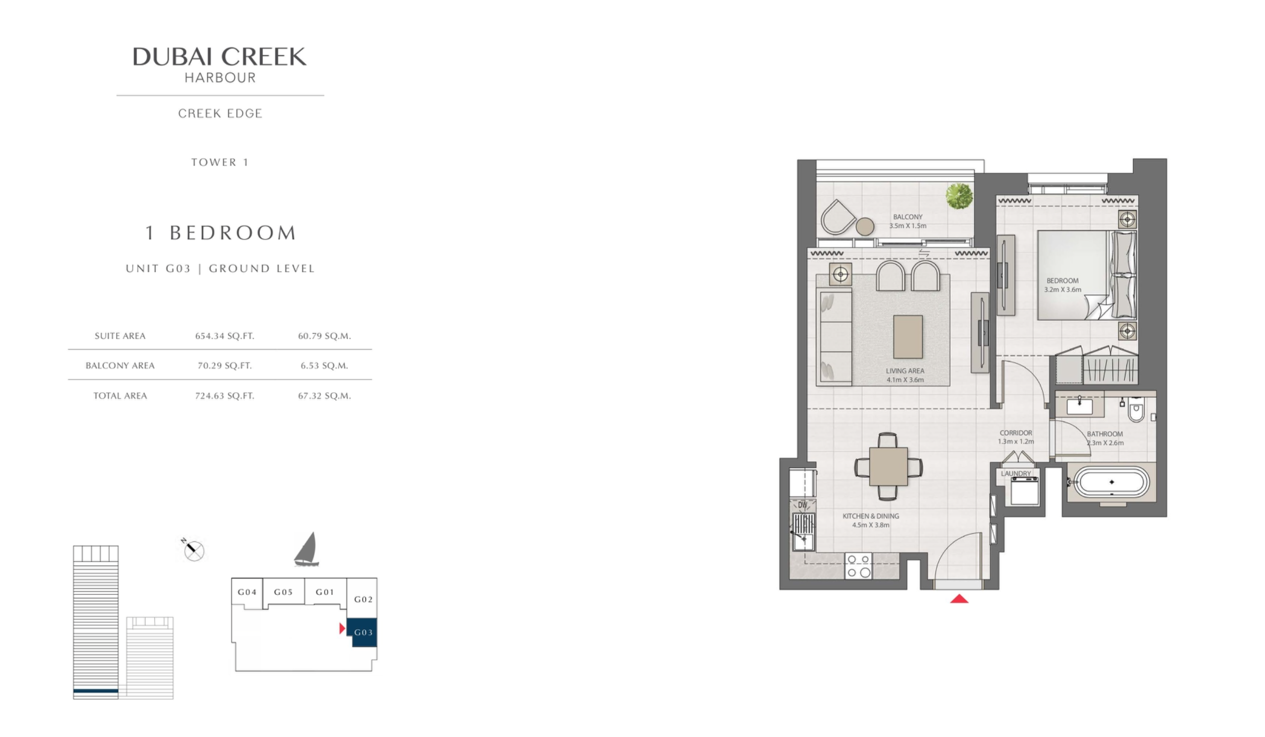 1 Bedroom Ground Level