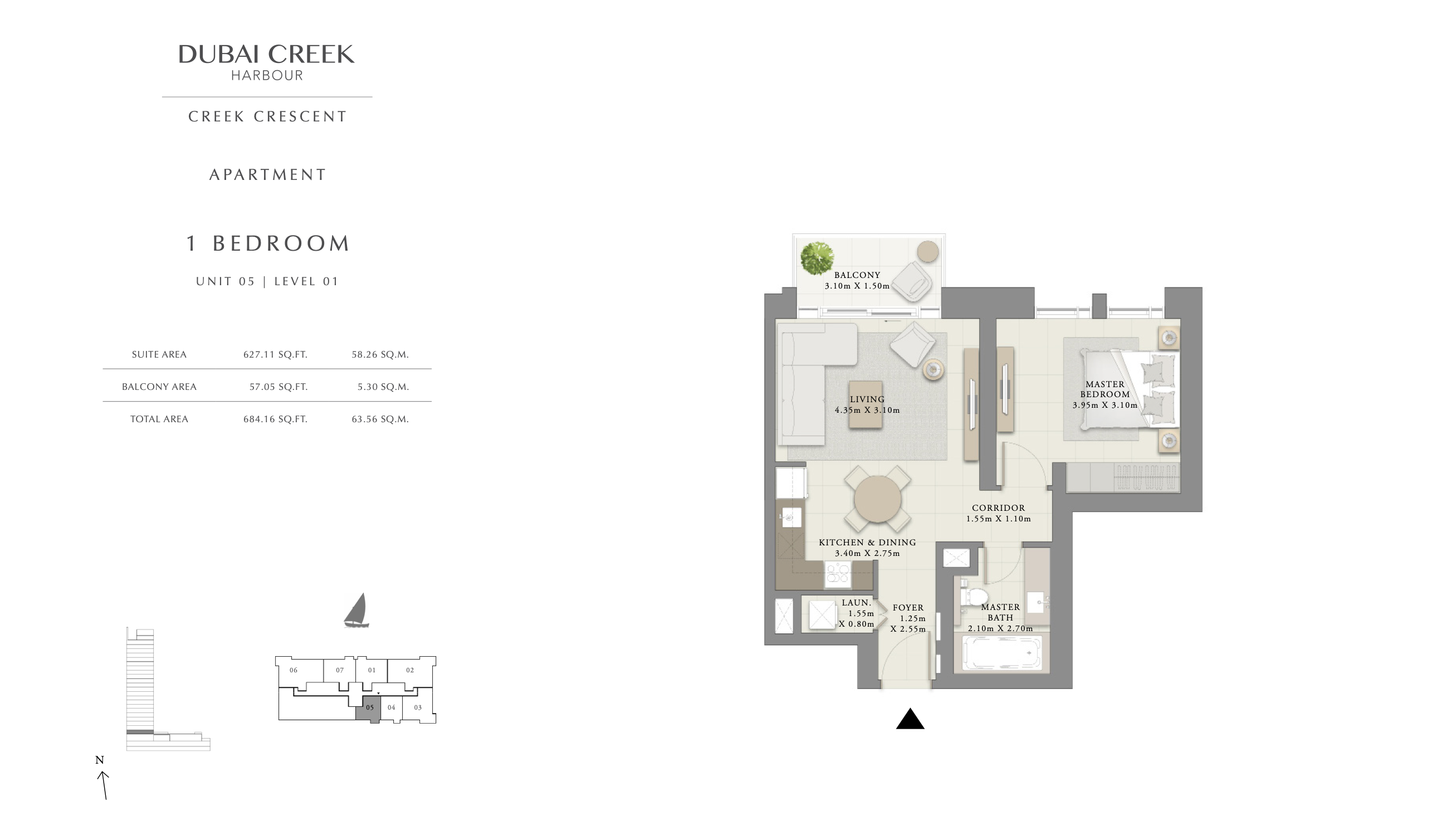 1 Bedroom Unit 05 - Level 1