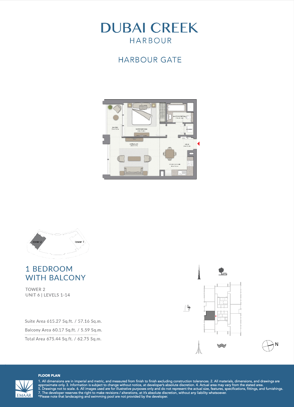 1 Bedroom with Balcony — Unit 06