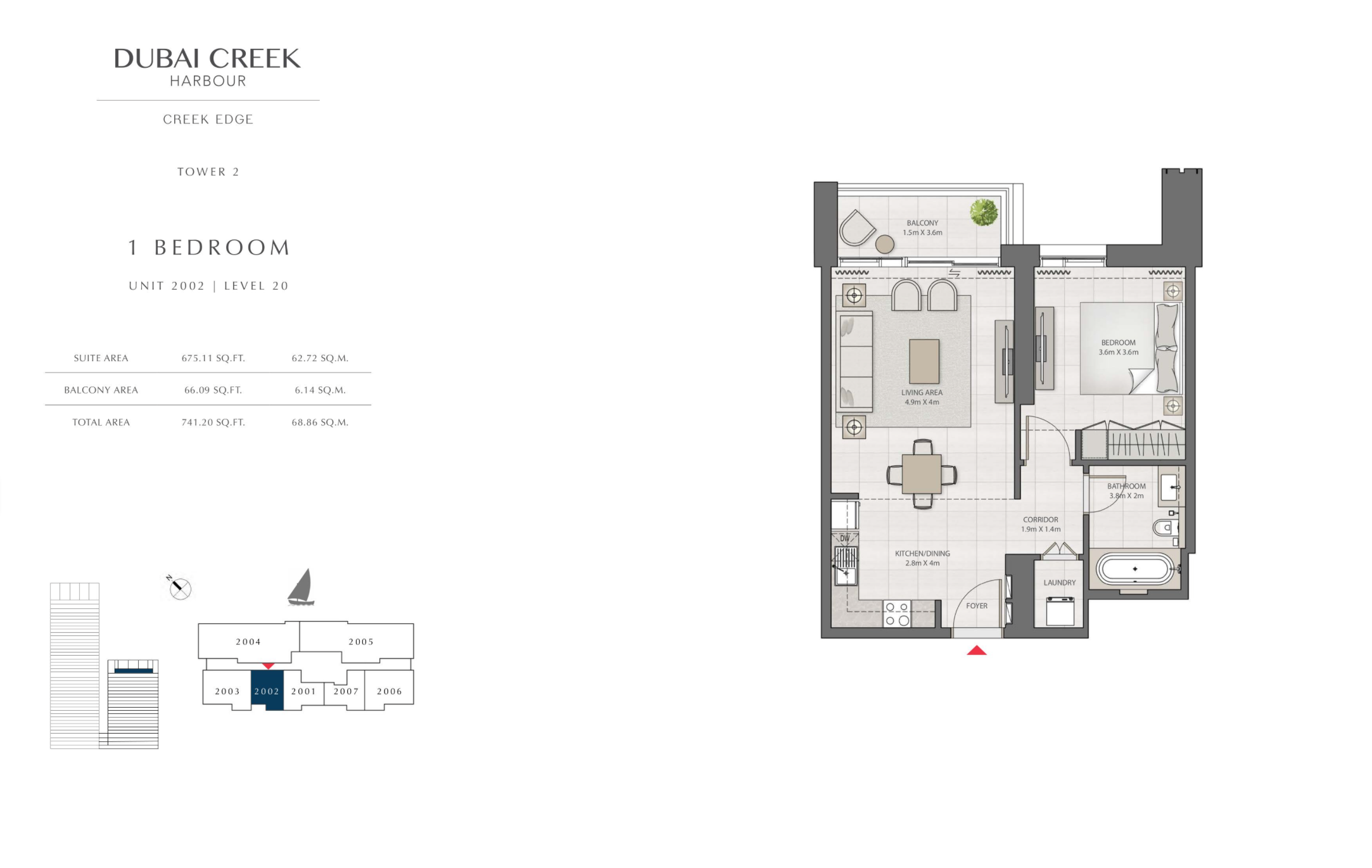 1 Bedroom Level 20 / Unit 2