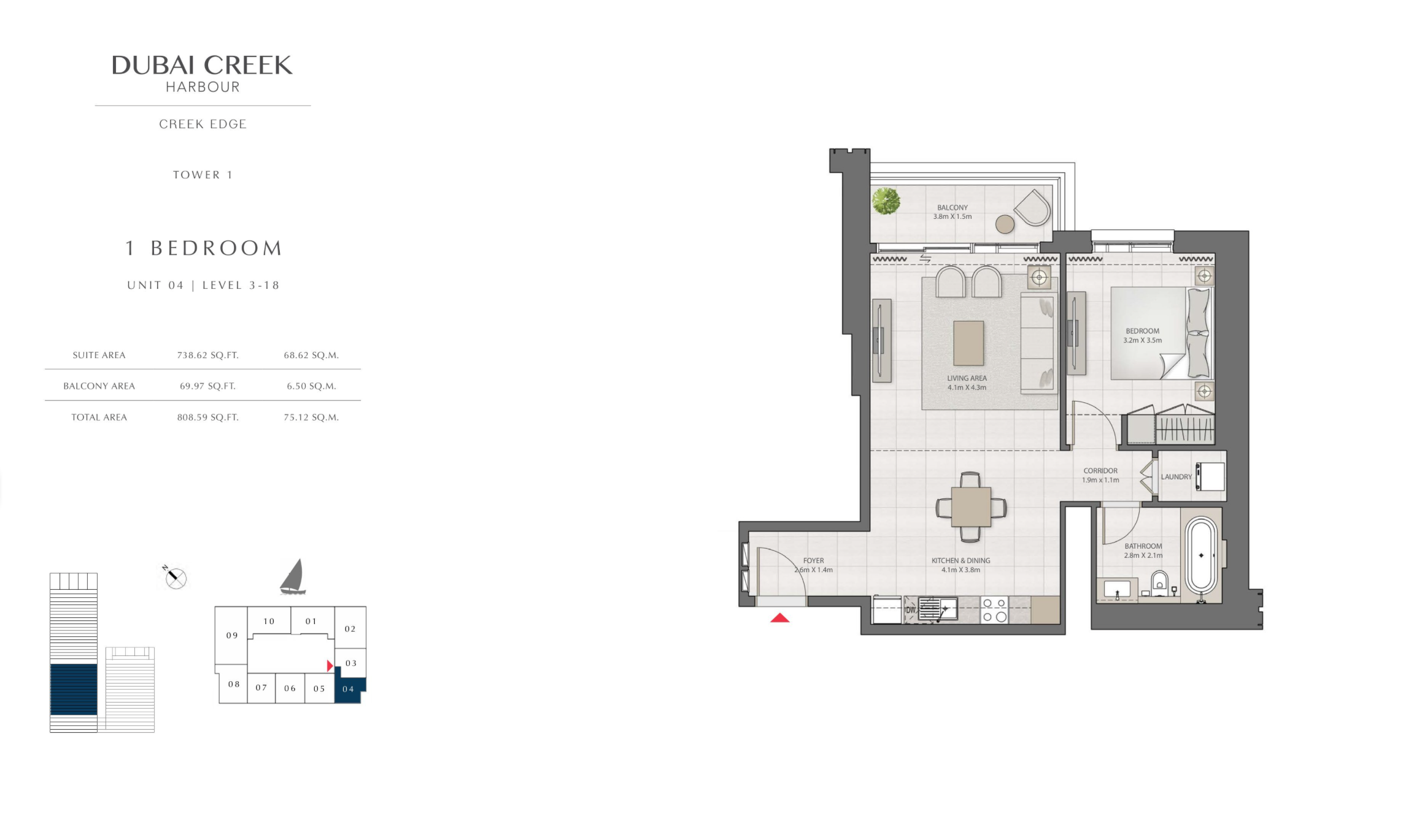 1 Bedroom Level 3-18 / Unit 4