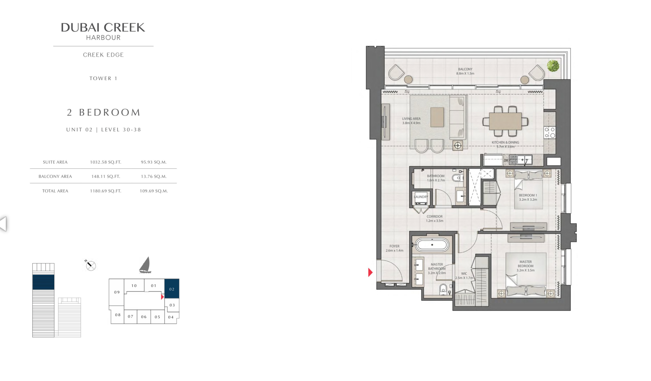 1 Bedroom Level 30-38 / Unit 2