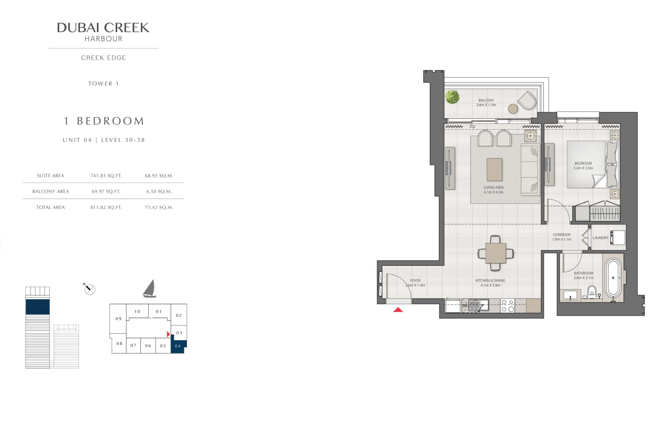 1 Bedroom Level 30-38 / Unit 4