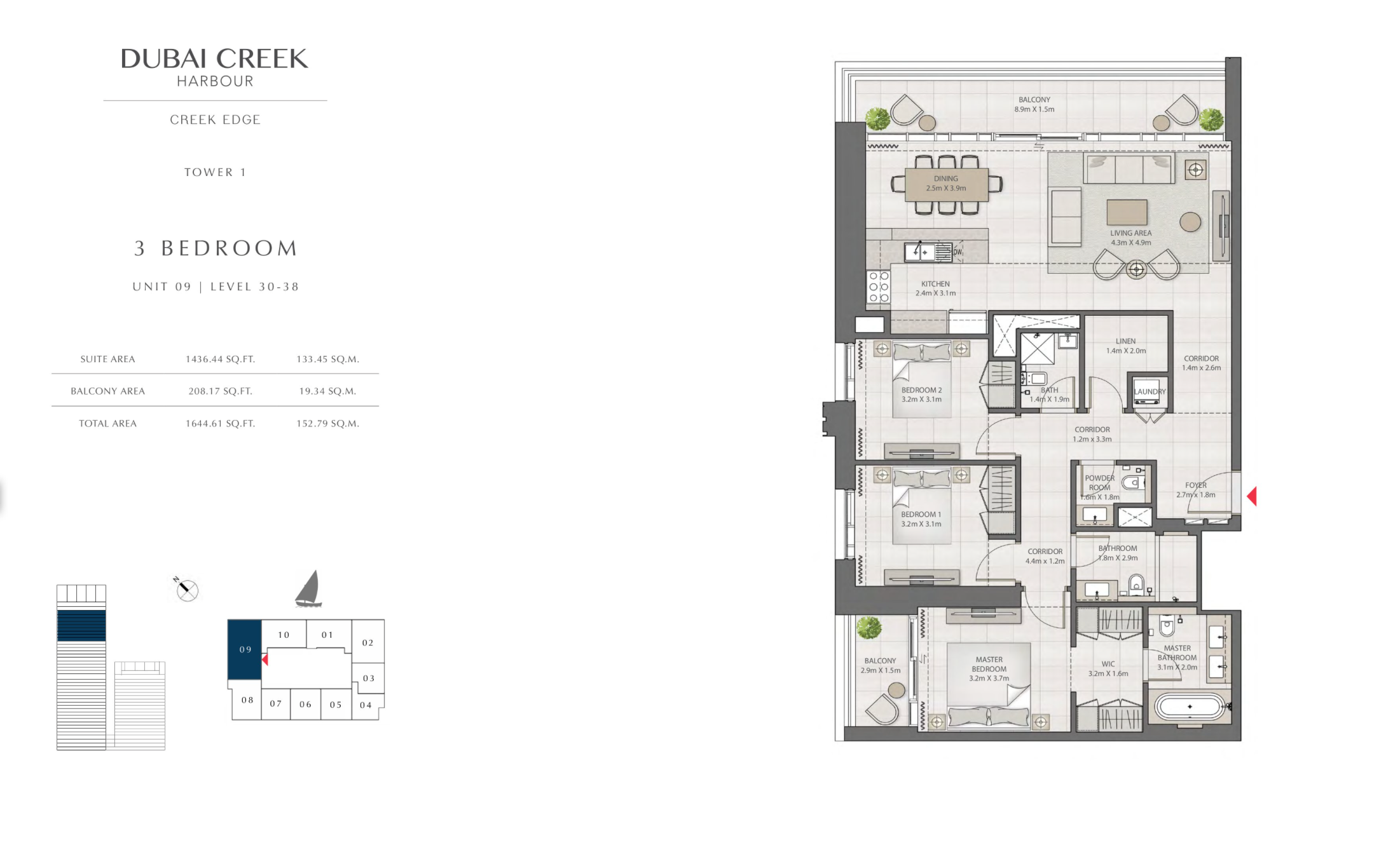 3 Bedroom Level 30-38 / Unit 9