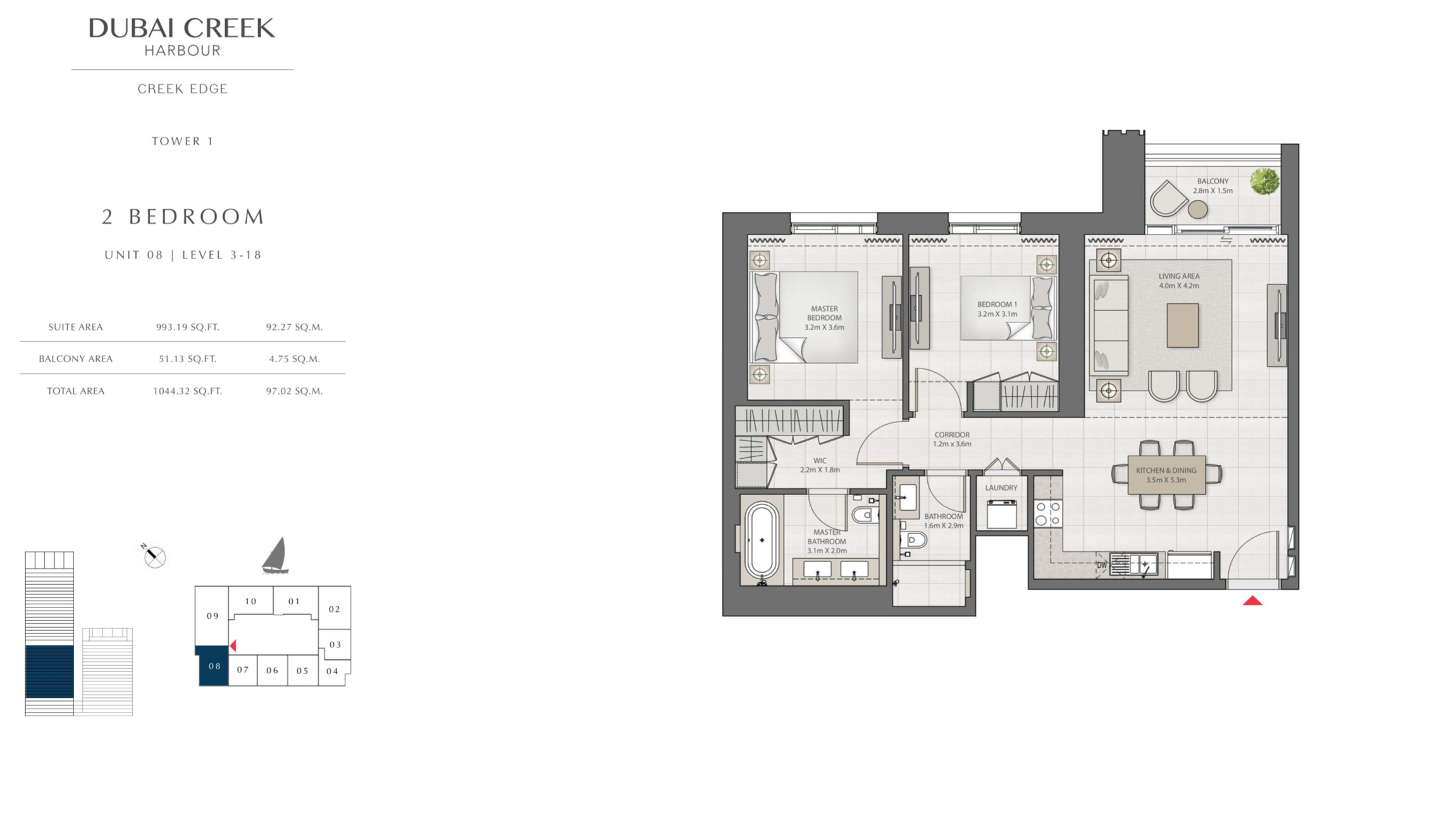 2 Bedroom Level 3-18 / Unit 8