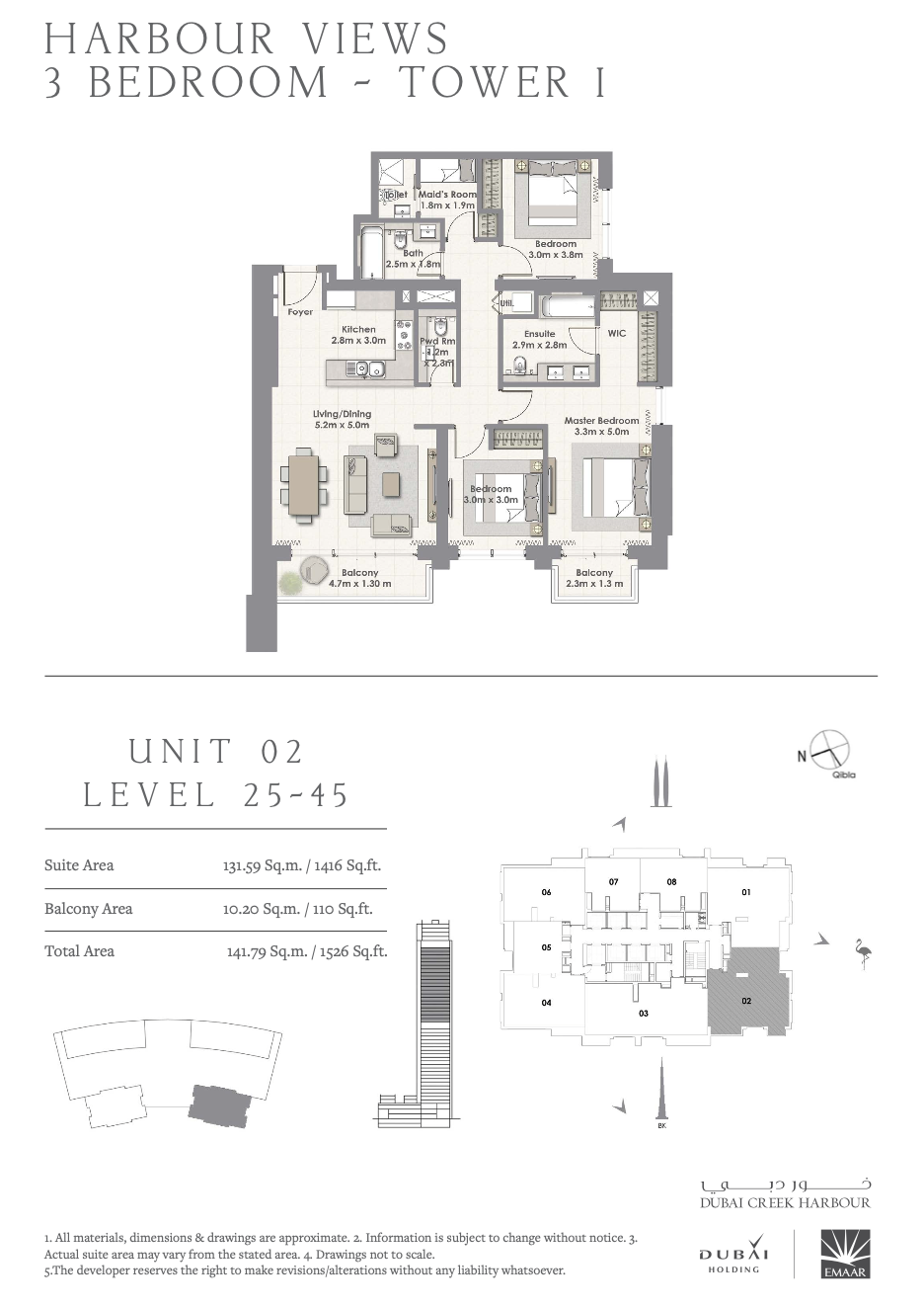 3 Bedroom Unit 02 - Level 25-45