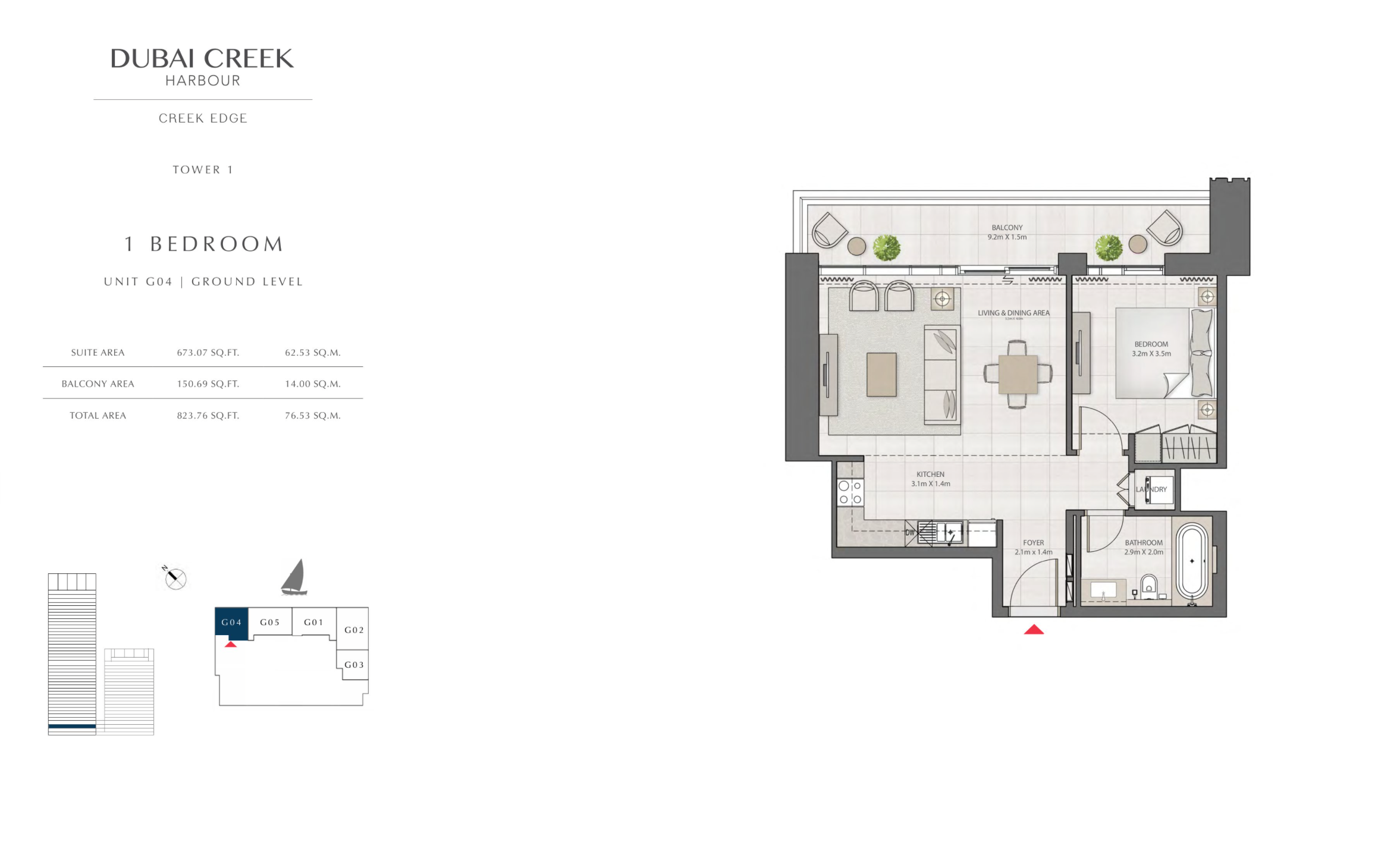 1 Bedroom Ground Level / Unit 4
