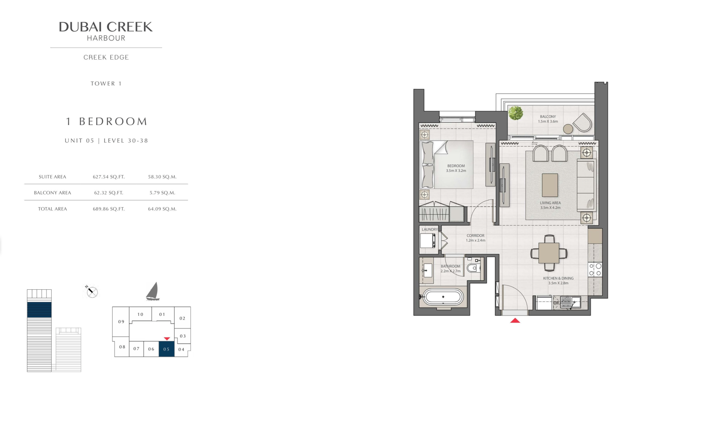1 Bedroom Level 30-38 / Unit 5