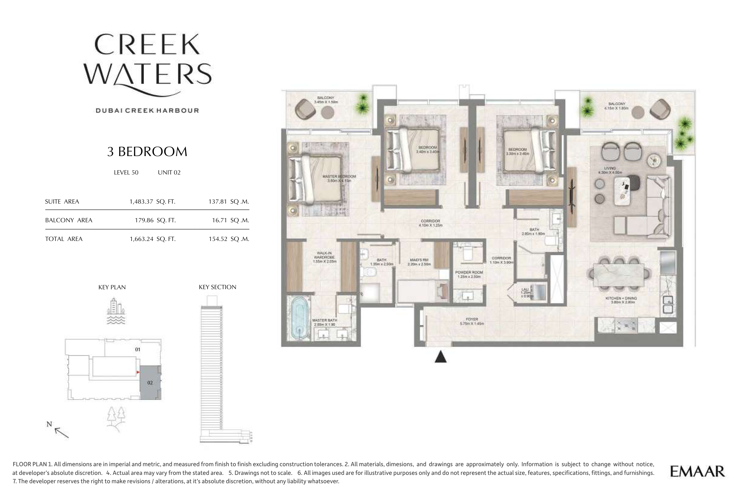 3 Bedroom Unit 2 - Level 50