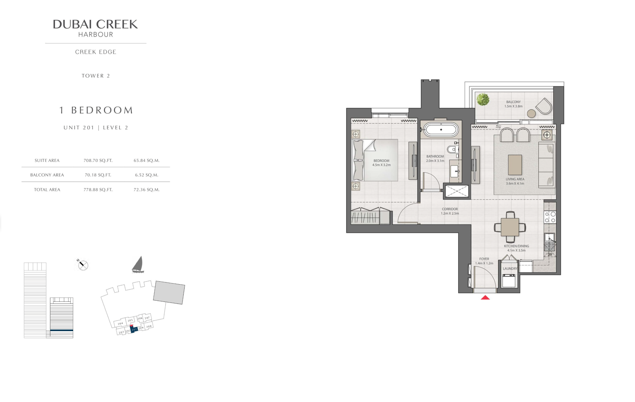 1 Bedroom Level 2 / Unit 1
